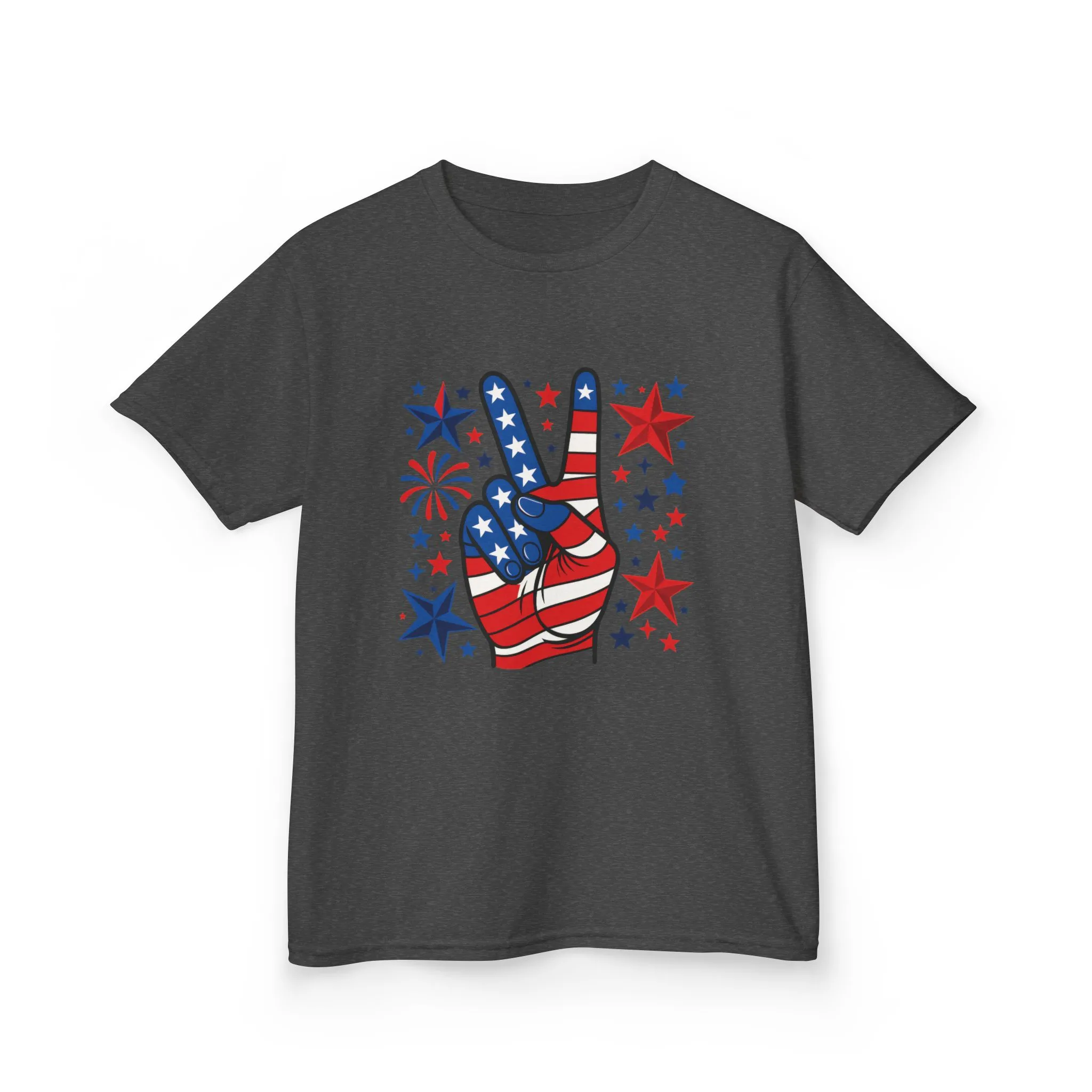 Kids Peace Sign Tee, Patriotic Children's T-Shirt, Americana Style Tee, July 4th Outfit, Independence Day Gift, Star-Spangled Shirt - Image 10