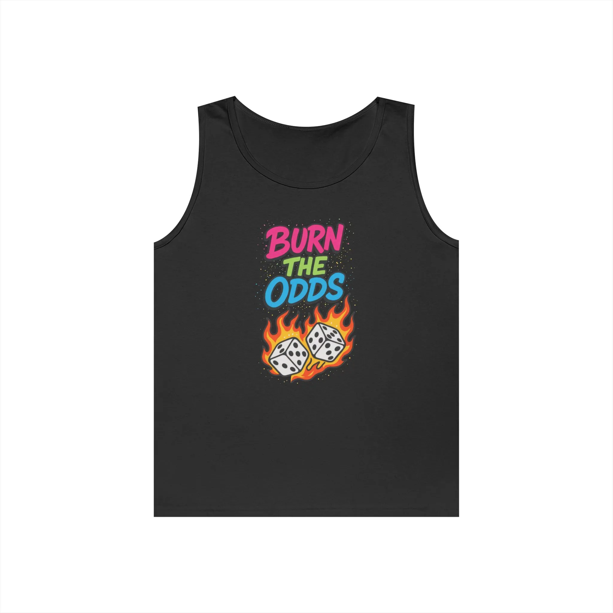 Burn the Odds Tank Top, Casual Summer Wear, Gaming Gift, Dice Design Tee, Gift for Gamers, Funny Tank, Perfect for Parties - Image 4