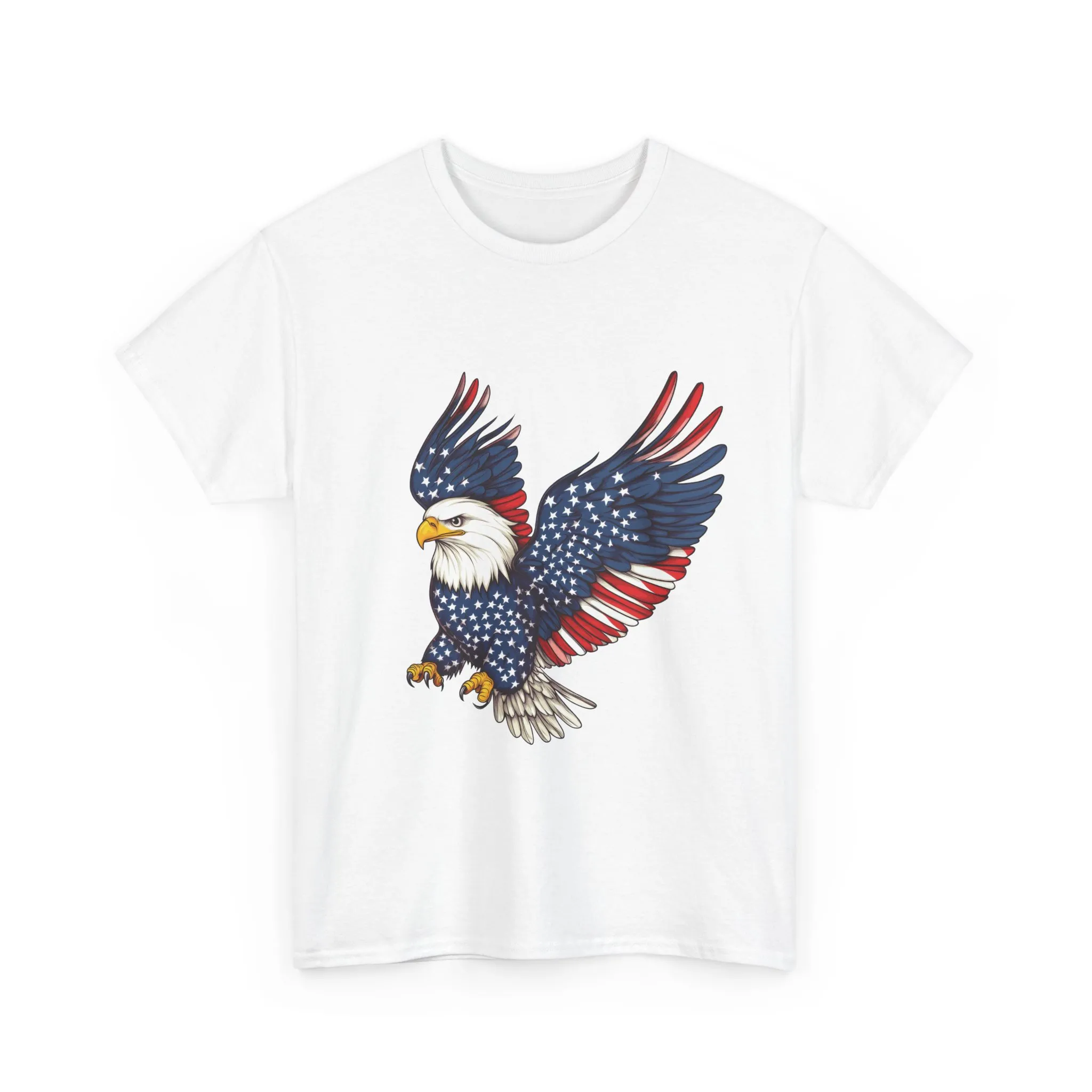 Patriotic Eagle Tee, Unisex Heavy Cotton T-Shirt for Independence Day, Memorial Day, Veterans Day, Gift for Nature Lovers, Casual Wear - Image 4