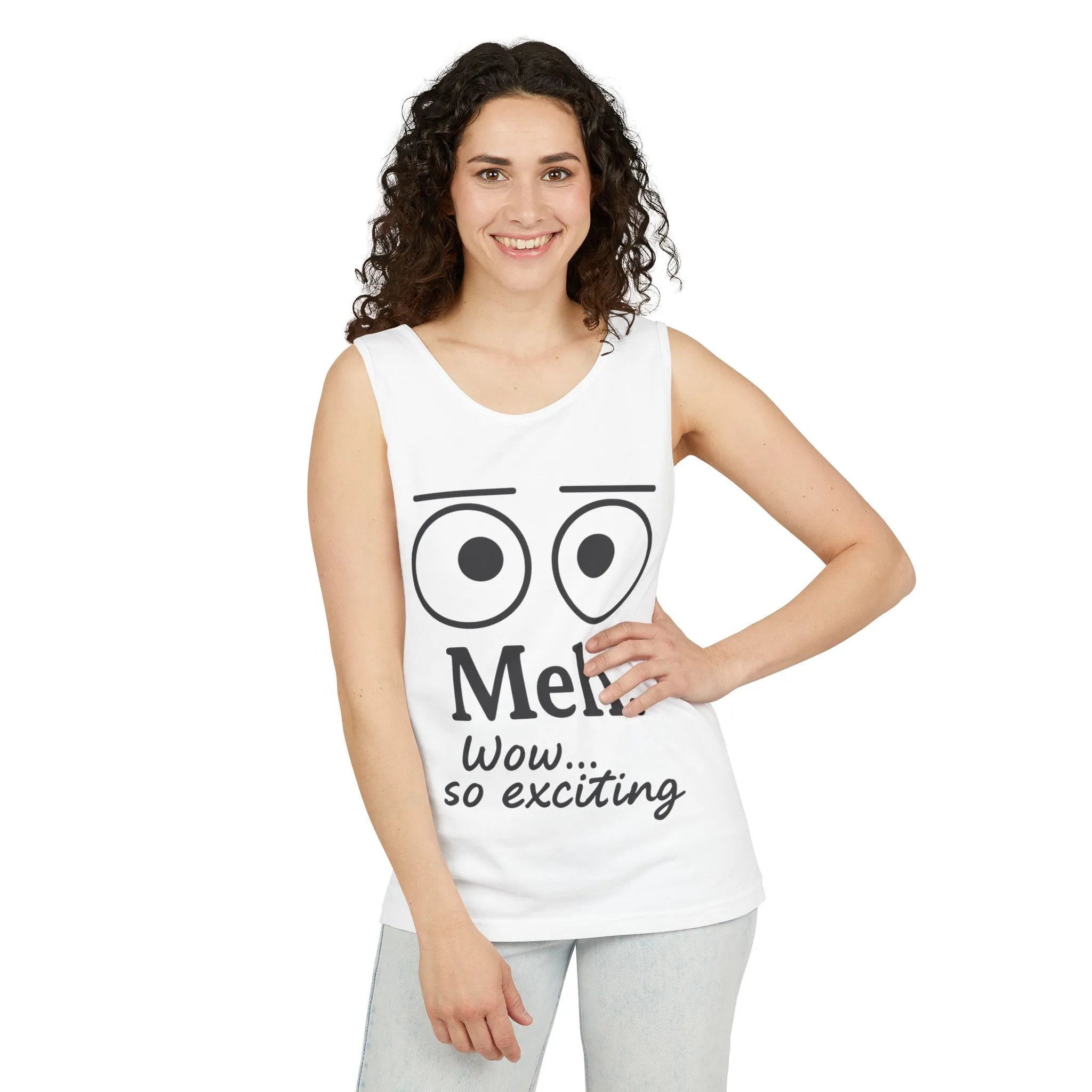Womens Funny Graphic Tank Top with 'Meh. Wow... so exciting' Quote, Casual Wear, Summer Apparel, Gift for Friends, Humor Tank - Image 30