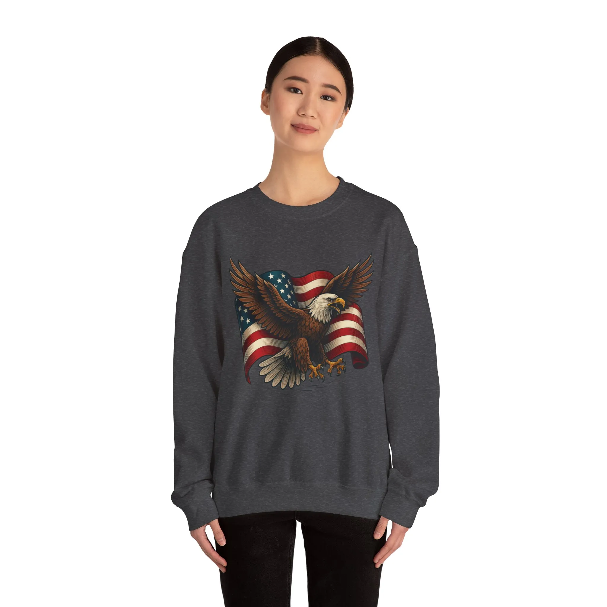 Patriotic Eagle Sweatshirt - Unisex Crewneck, USA Flag Apparel, Memorial Day, Veteran's Day, Independence Day, Gift for Patriots - Image 14