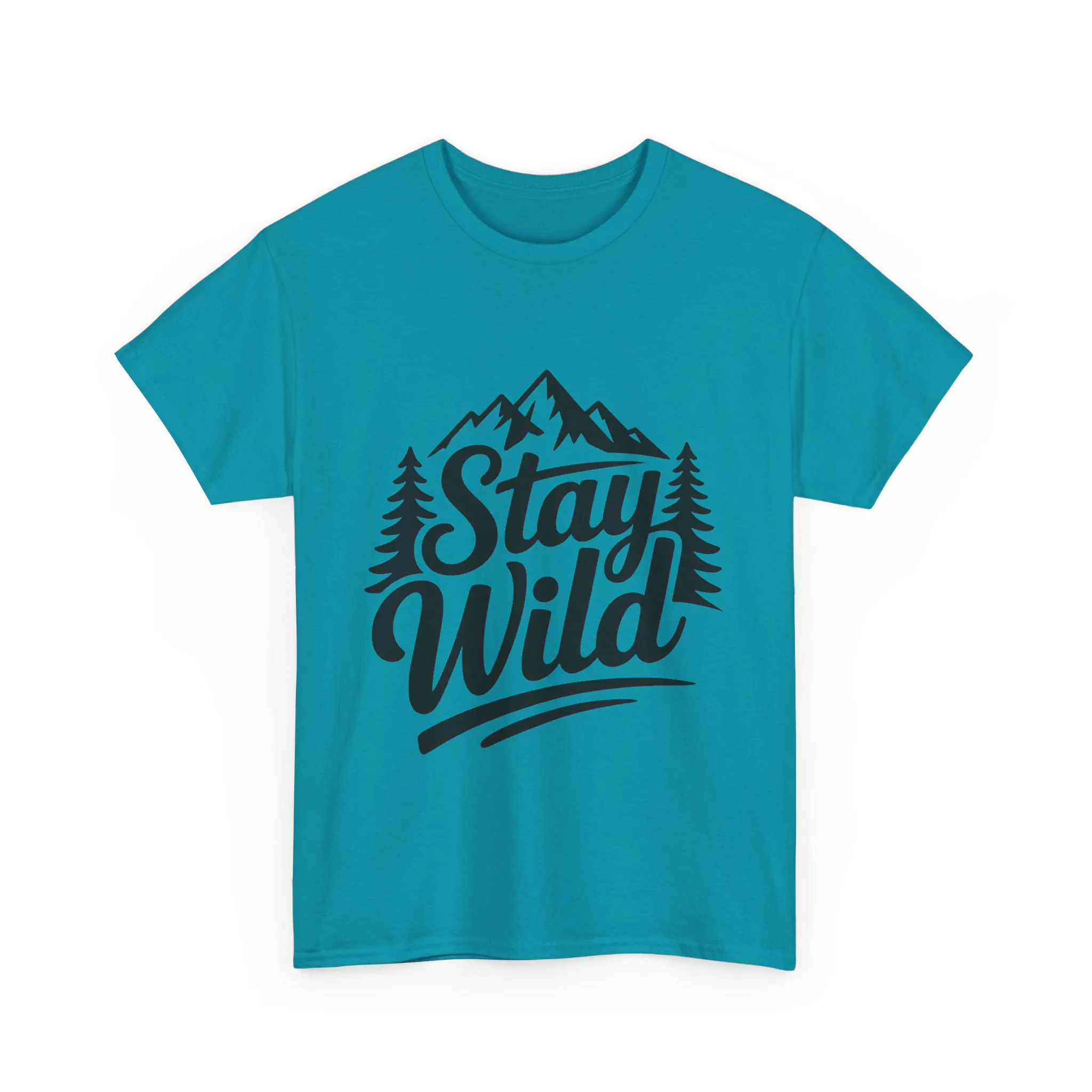 Stay Wild Adventure Tee, Unisex Heavy Cotton Tee for Nature Lovers, Camping, Hiking, Gifts for Outdoorsy Friends, Nature Graphic Tee - Image 2