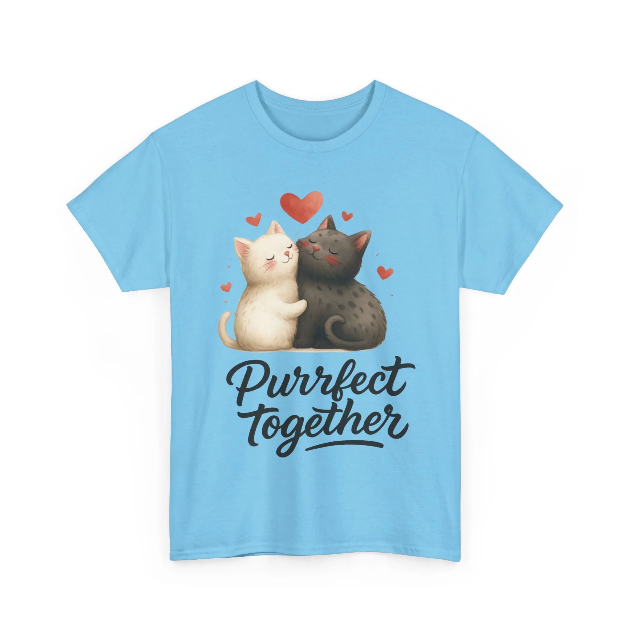 Purrfect Together Cat Tee, Cute Cat Lovers Gift, Funny Animal T-Shirt, Unisex Cotton Graphic Tee, Perfect for Valentine's Day, Pet [...] - Image 31