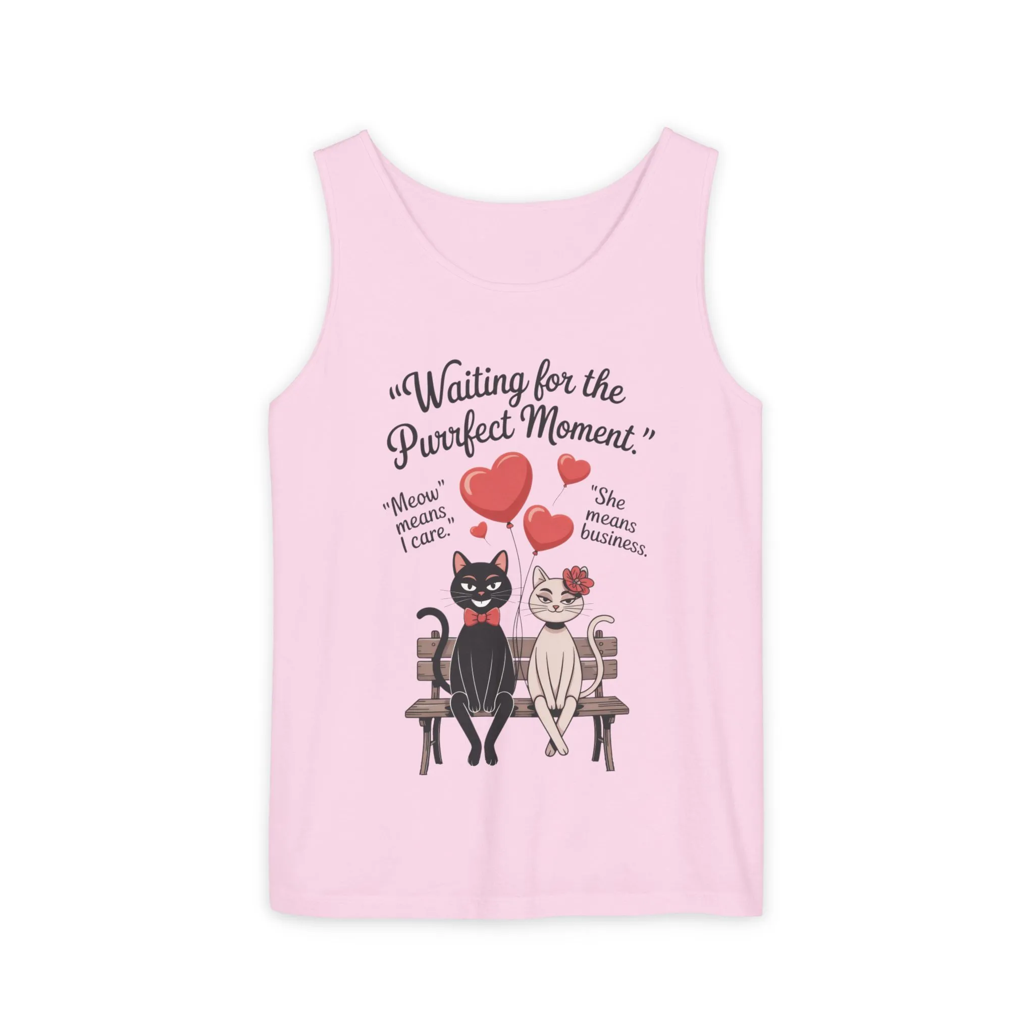 Cute Cat Lovers Tank, Womens Heavy Cotton Tank Top for Pet Owners, Funny Cat Tee, Gift for Cat Lovers, Casual T-Shirt, Animal Art Tee - Image 22