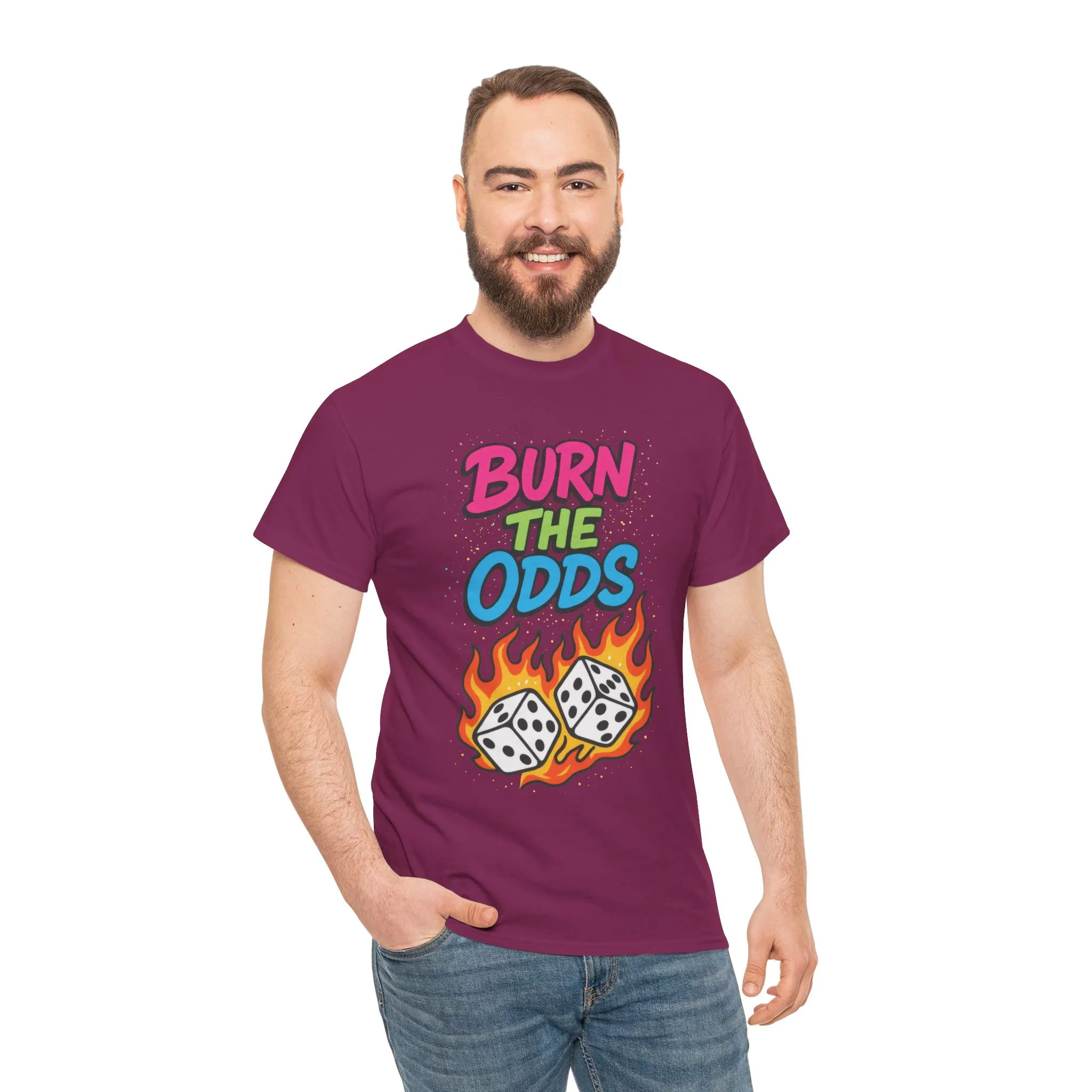 Burn the Odds Graphic Tee | Cool Casual Wear, Gaming Shirt, Unisex Cotton Tee, Dice Design T-Shirt, Gift for Gamers - Image 24