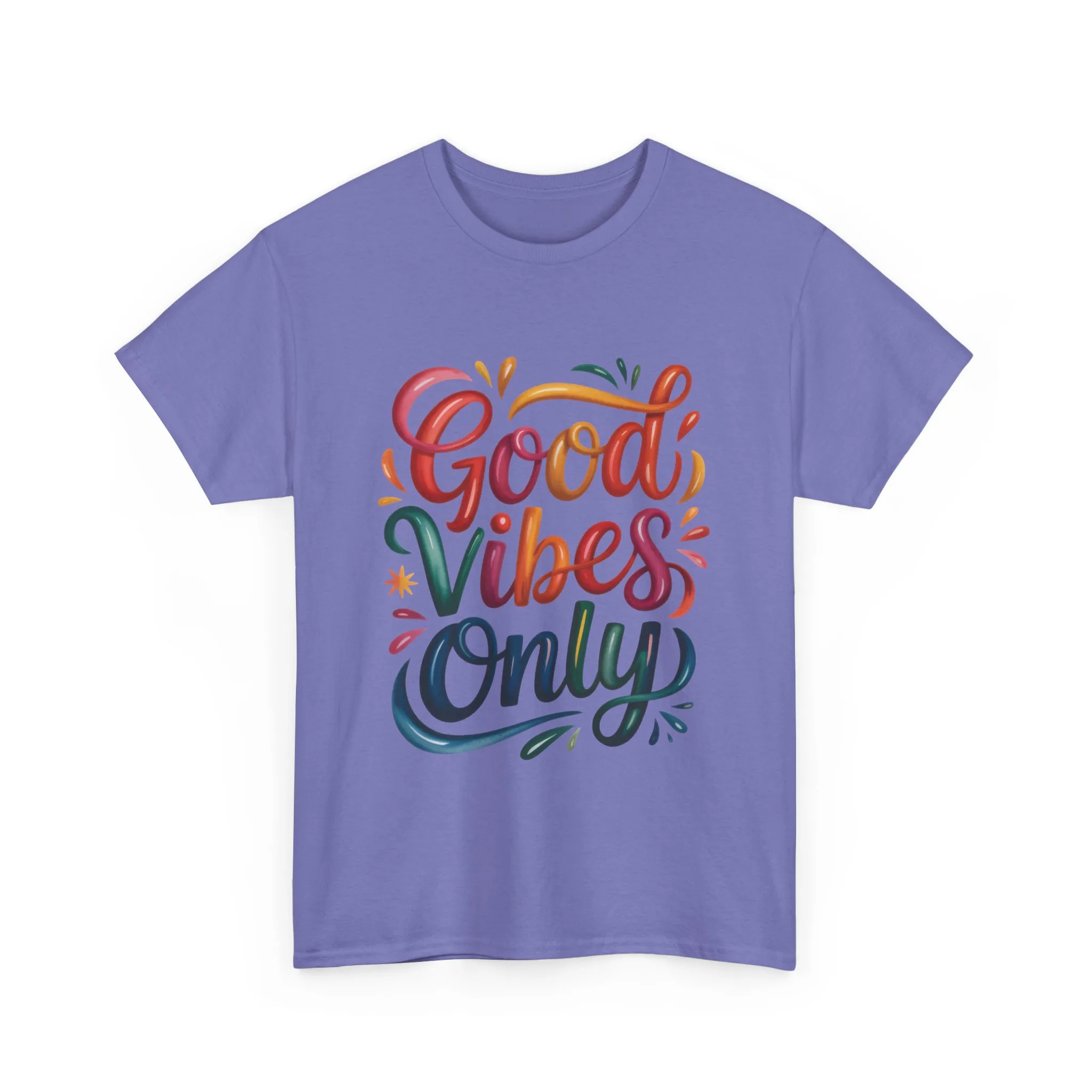 Good Vibes Only Womens Heavy Cotton Tee, Casual Wear, Gift for Friends, Relaxed Fit, Summer Style, Positive Affirmation Shirt - Image 25