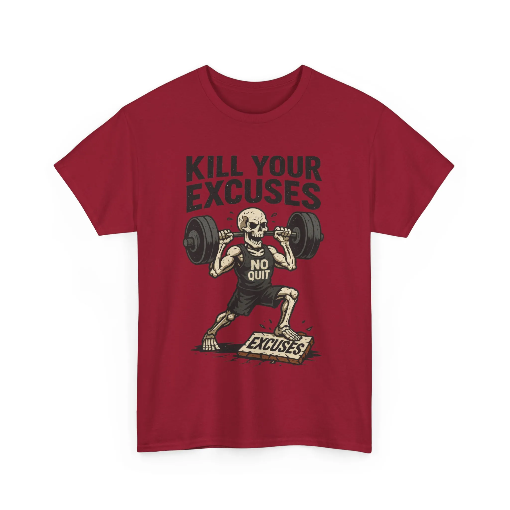 Kill Your Excuses Shirt, No Quit Skeleton Gym Tee for Men, Motivational Fitness T-Shirt, Workout Gift, Gym Apparel - Image 31