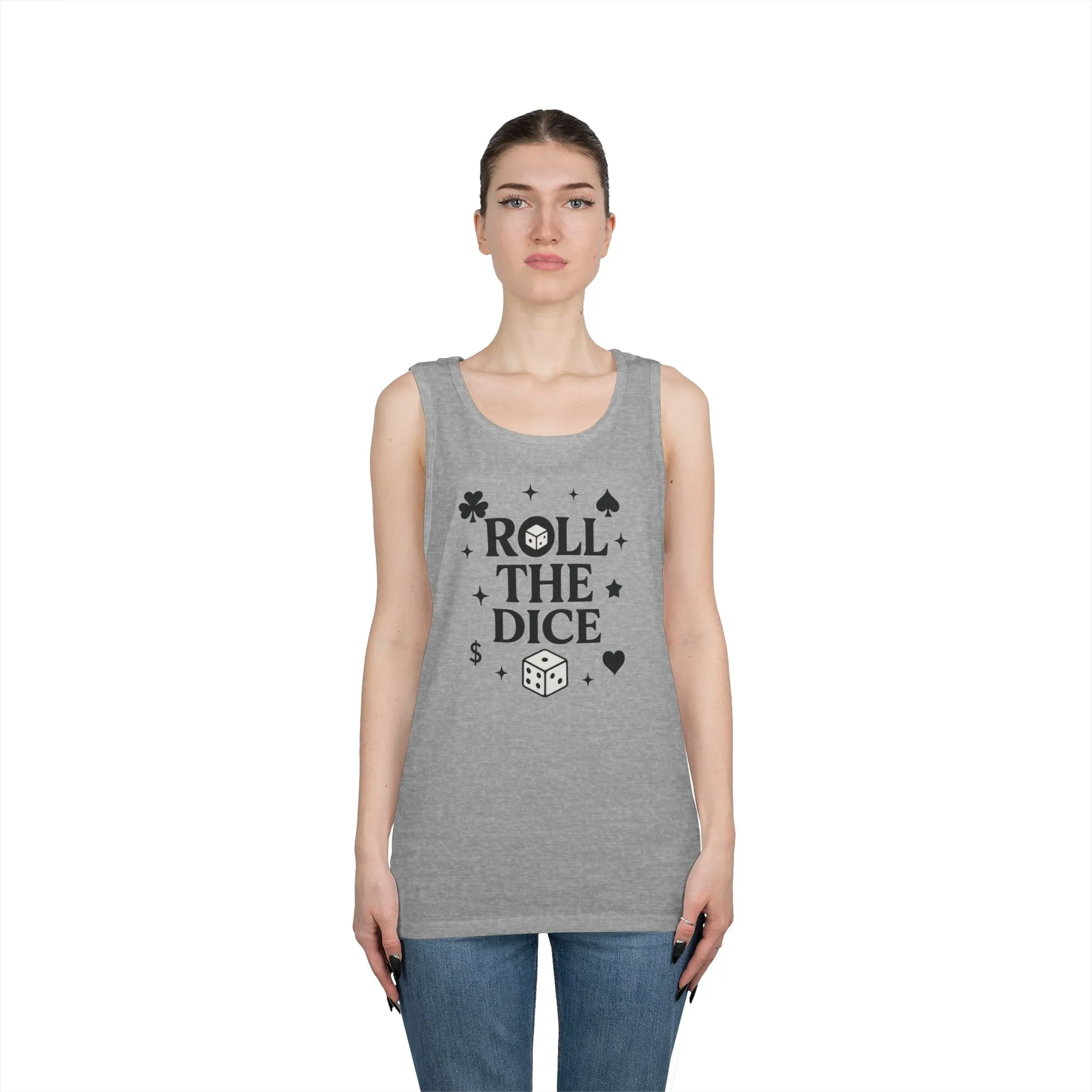 Playful Dice Tank Top, Mens Heavy Cotton Gaming Apparel, Casual Wear, Party Outfit, GYM Lover Gift, Summer Essential - Image 8