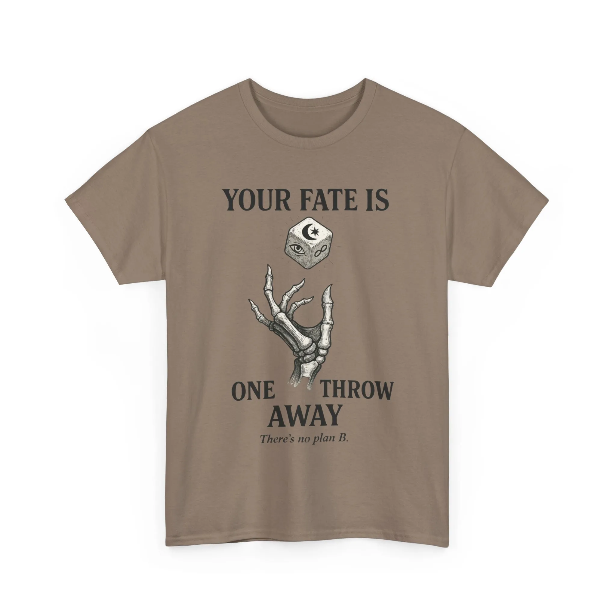Your Fate Mens Heavy Cotton Tee, Skeleton Dice Graphic T-Shirt, Trendy Gift for Gamers, Gambling Tee, Unique Quote Apparel - Image 10