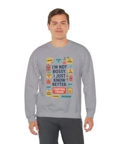 Funny Mens Control Freak Sweatshirt, Sarcastic Crewneck Gift for Him, Perfect Gift for Bossy Friends