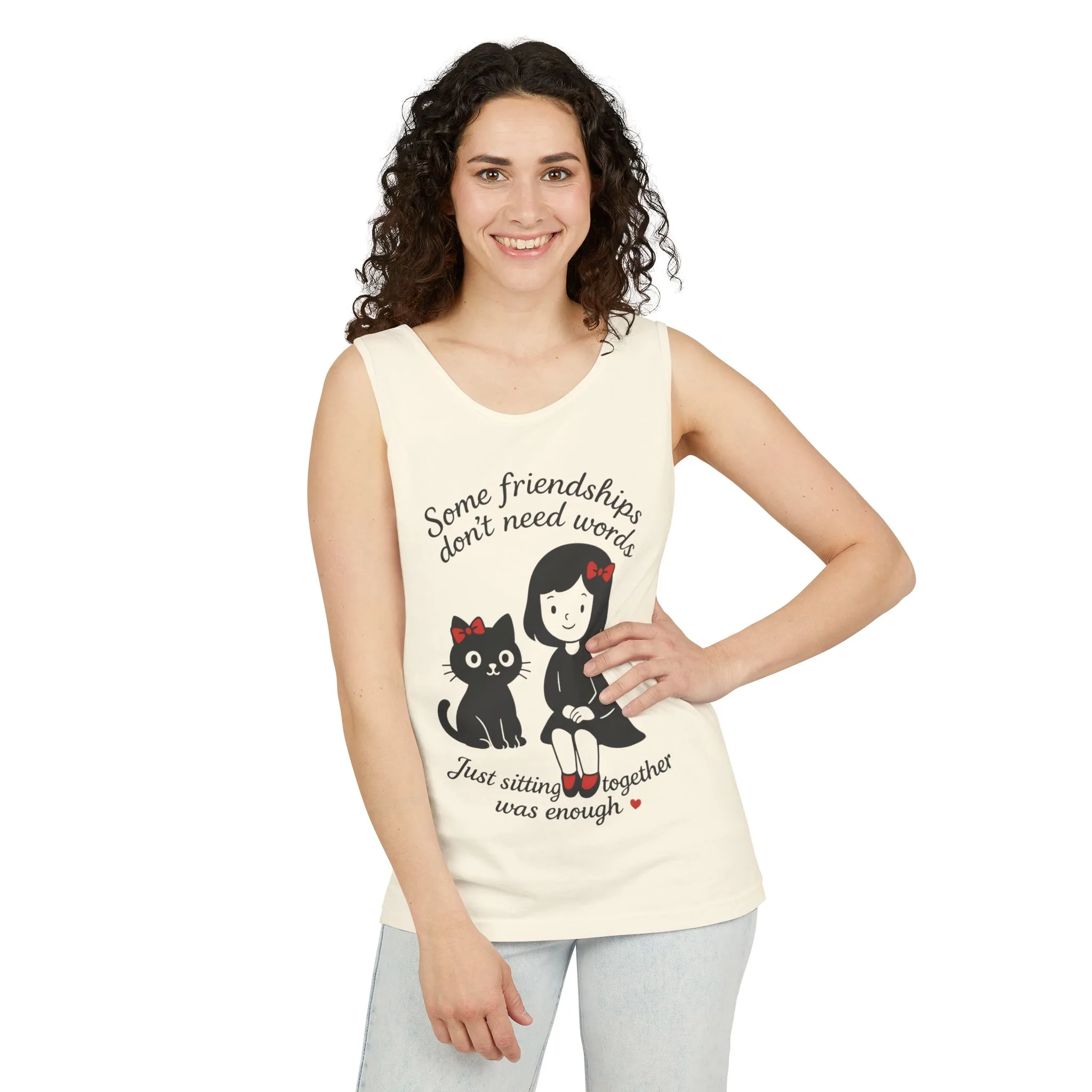 Friendship Tank Top, Cute Cat Lovers Gift, Womens Summer Apparel, Perfect for Casual Outings, Friendship Day, Cat Mom Tees - Image 9