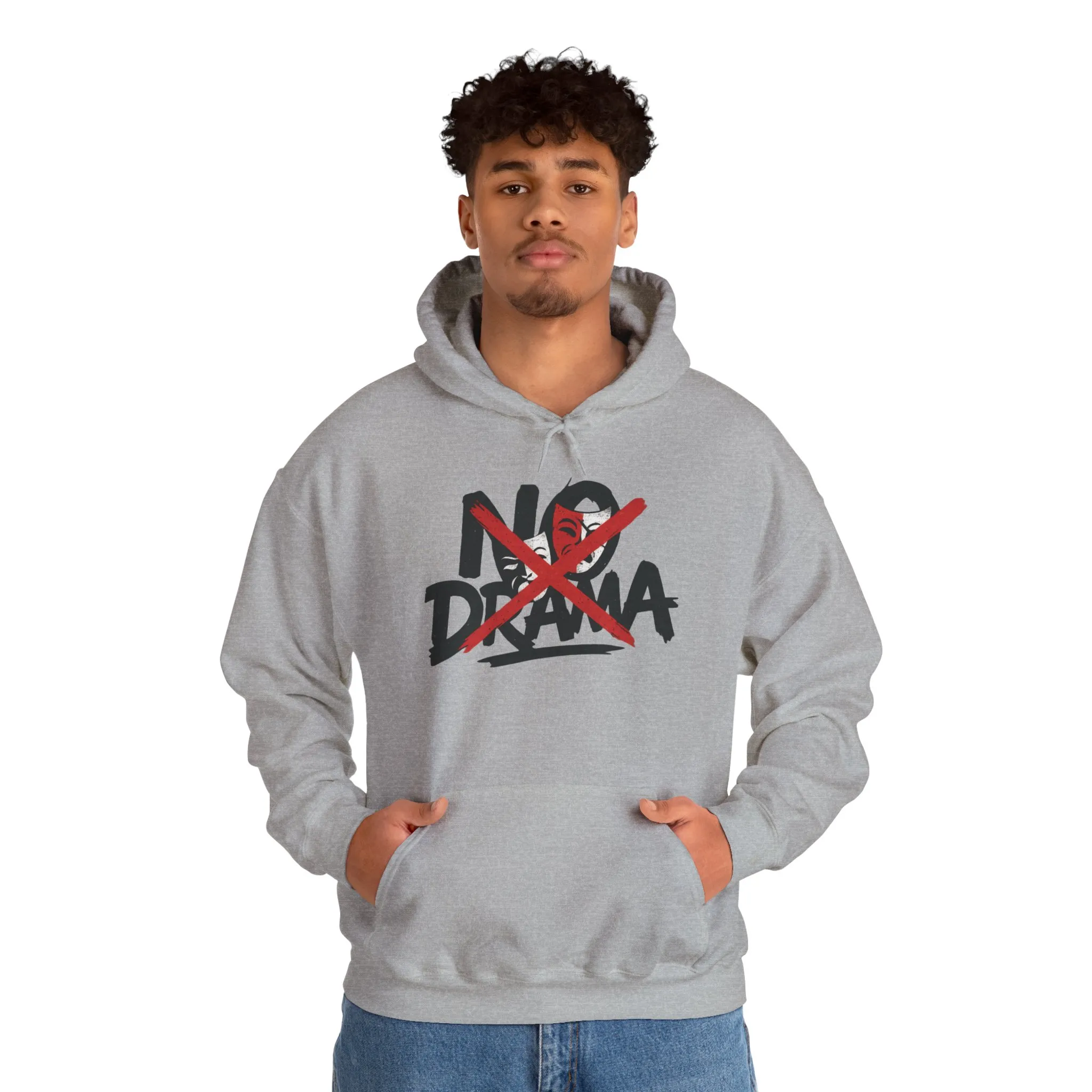 No Drama Mens Hoodie, Cozy Hoodie, Everyday Wear, Gift for Friend, Casual Fashion, Relaxed Vibes - Image 39