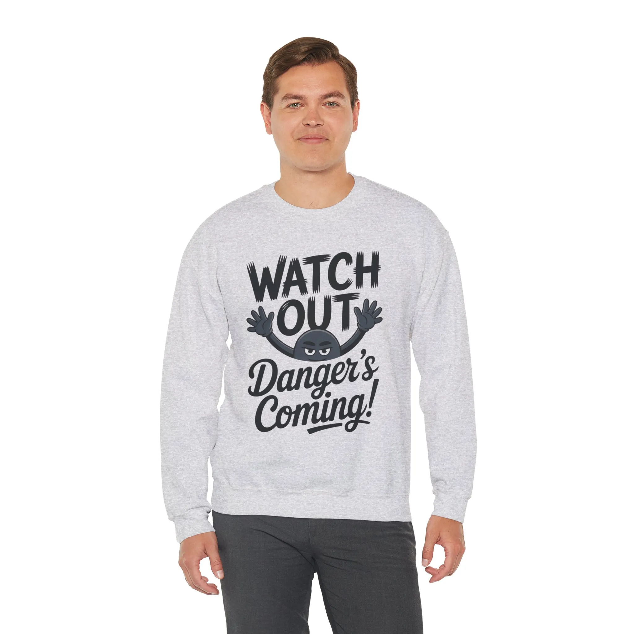 Mens Casual Crewneck Sweatshirt with Warning Message, Funny Gift for Friends, Cozy Layer for Everyone, Great for Halloween, Fall - Image 6