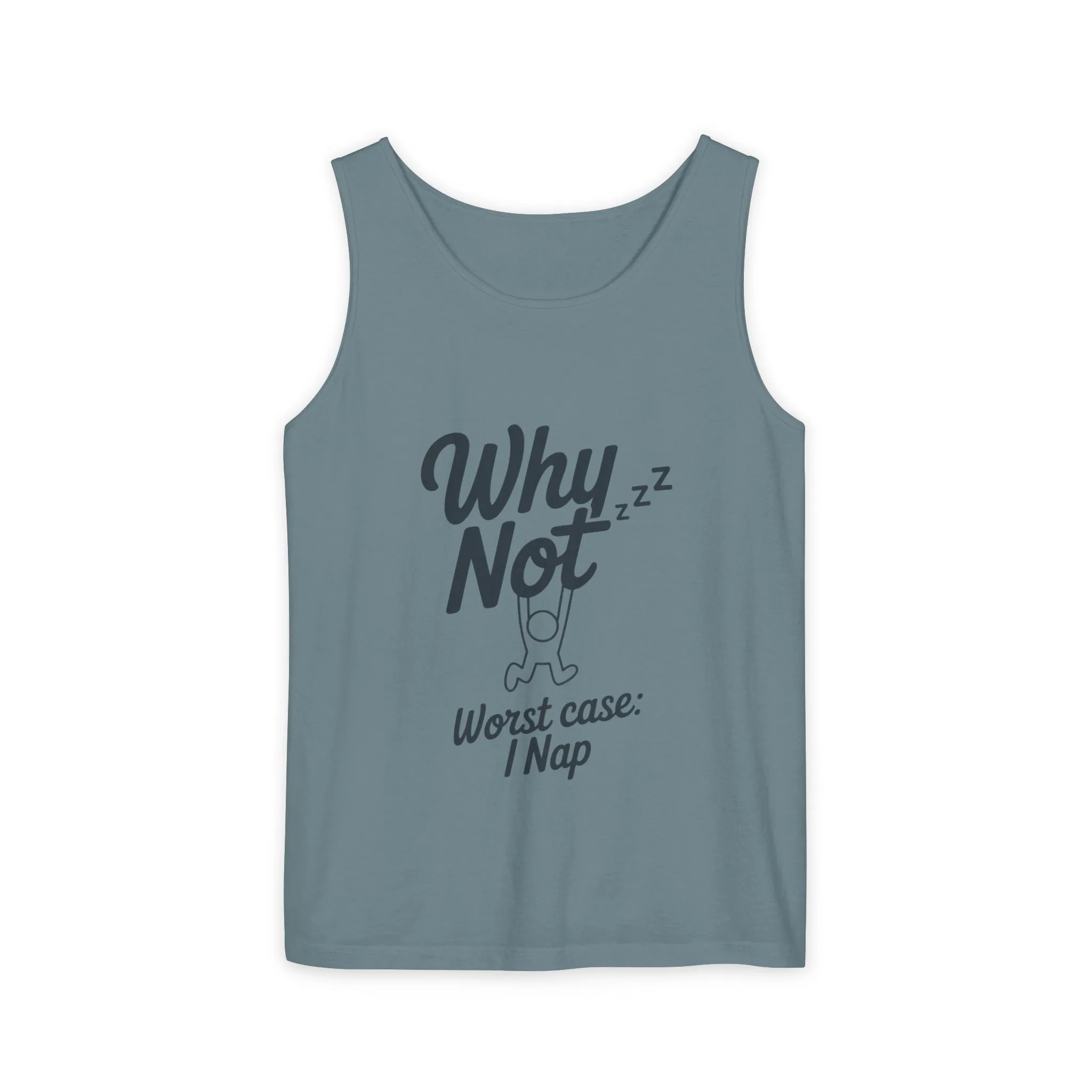 Comfy Mens Tank Top - Why Not? | Perfect for Relaxing, Gift for Nappers, Summer Wear, Vacation Apparel, Hilarious Lounge Top - Image 19