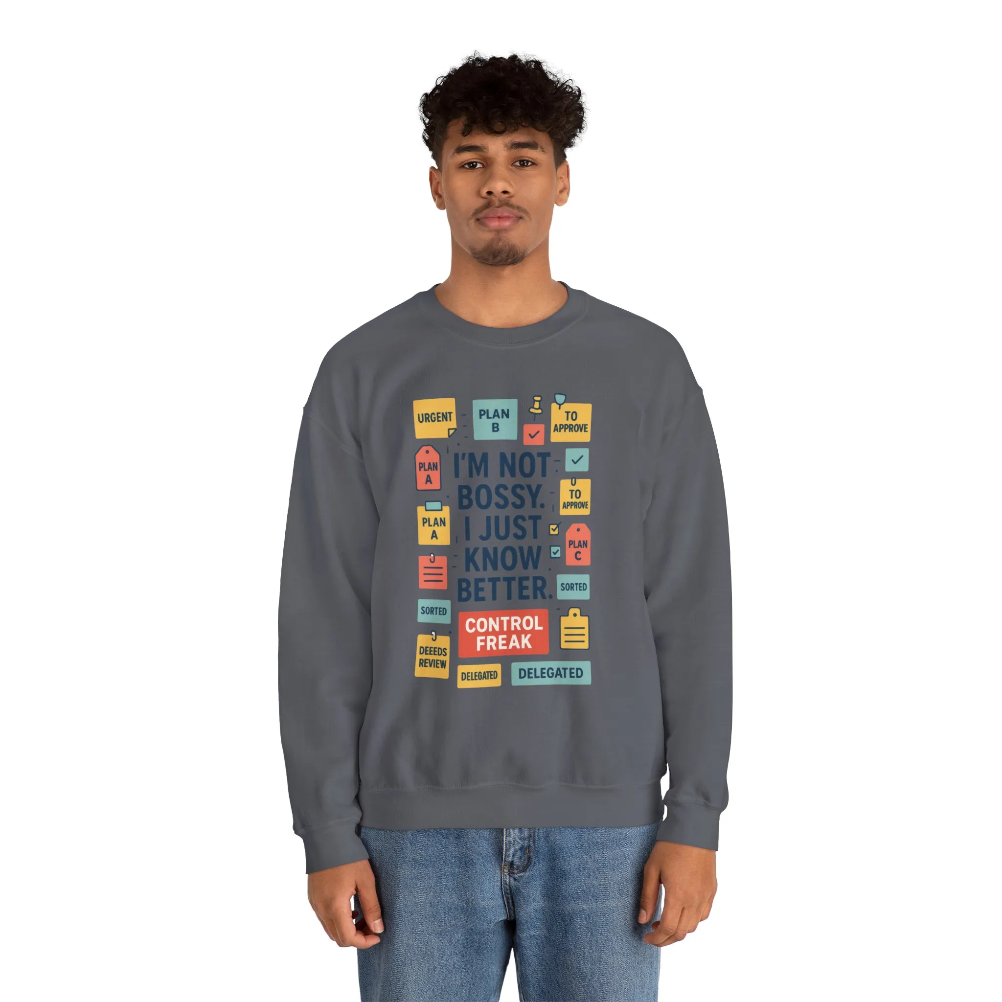 Funny Mens Control Freak Sweatshirt, Sarcastic Crewneck Gift for Him, Perfect Gift for Bossy Friends - Image 33