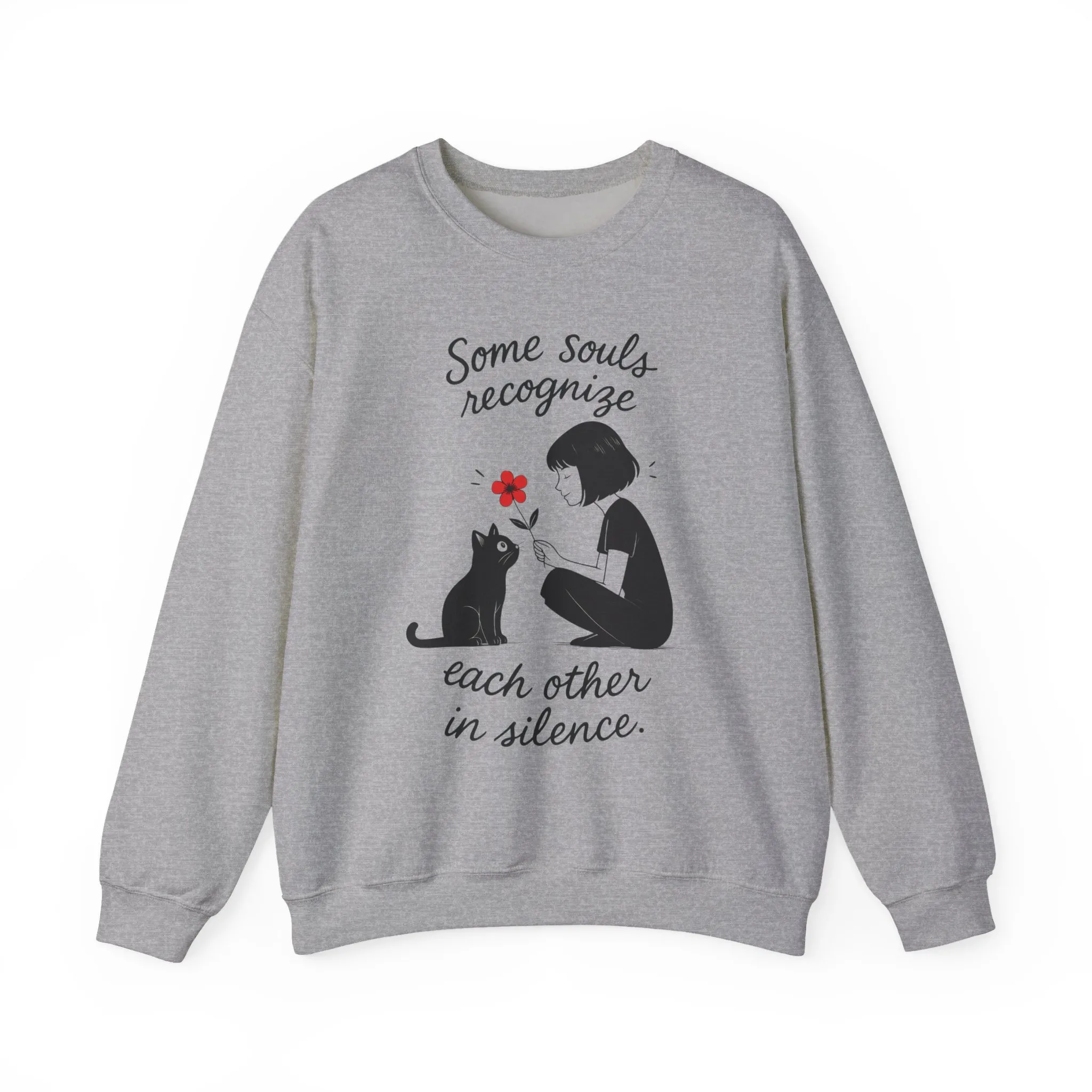 Soulful Cat and Human Crewneck Sweatshirt, Cozy Gift for Cat Lovers, Womens Sweatshirt, Animal Lover Apparel, Thoughtful Gift Idea - Image 13