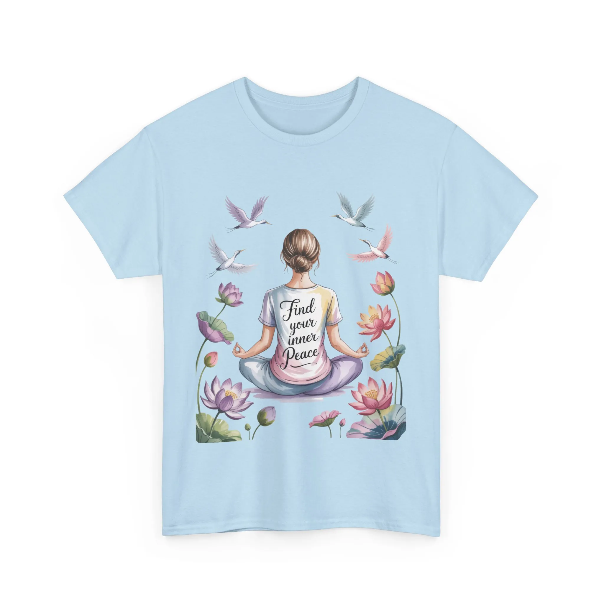 Find Your Inner Peace Womens Heavy Cotton Tee, Motivational Shirt, Meditation Apparel, Relaxation Gift, Casual Wear, Mindfulness Tee - Image 13