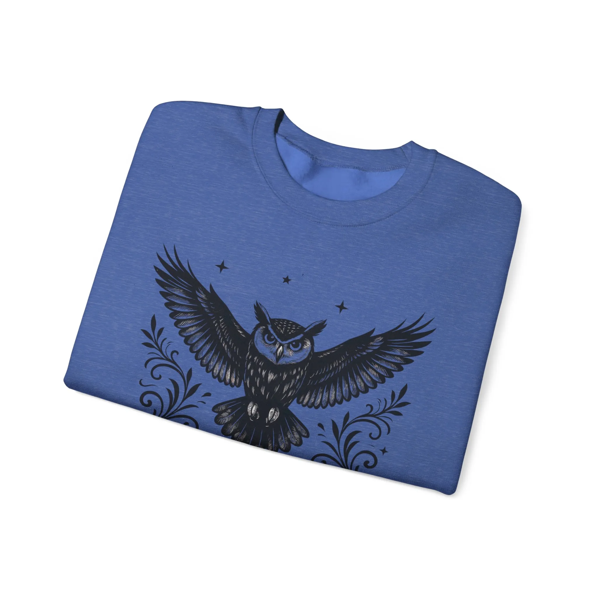 Eyes of the Night Owl Sweatshirt, Mens Dark Gothic Sweatshirt, Mysterious Owl Graphic Pullover, Forest Bird of Night Design, Halloween Gift - Image 46