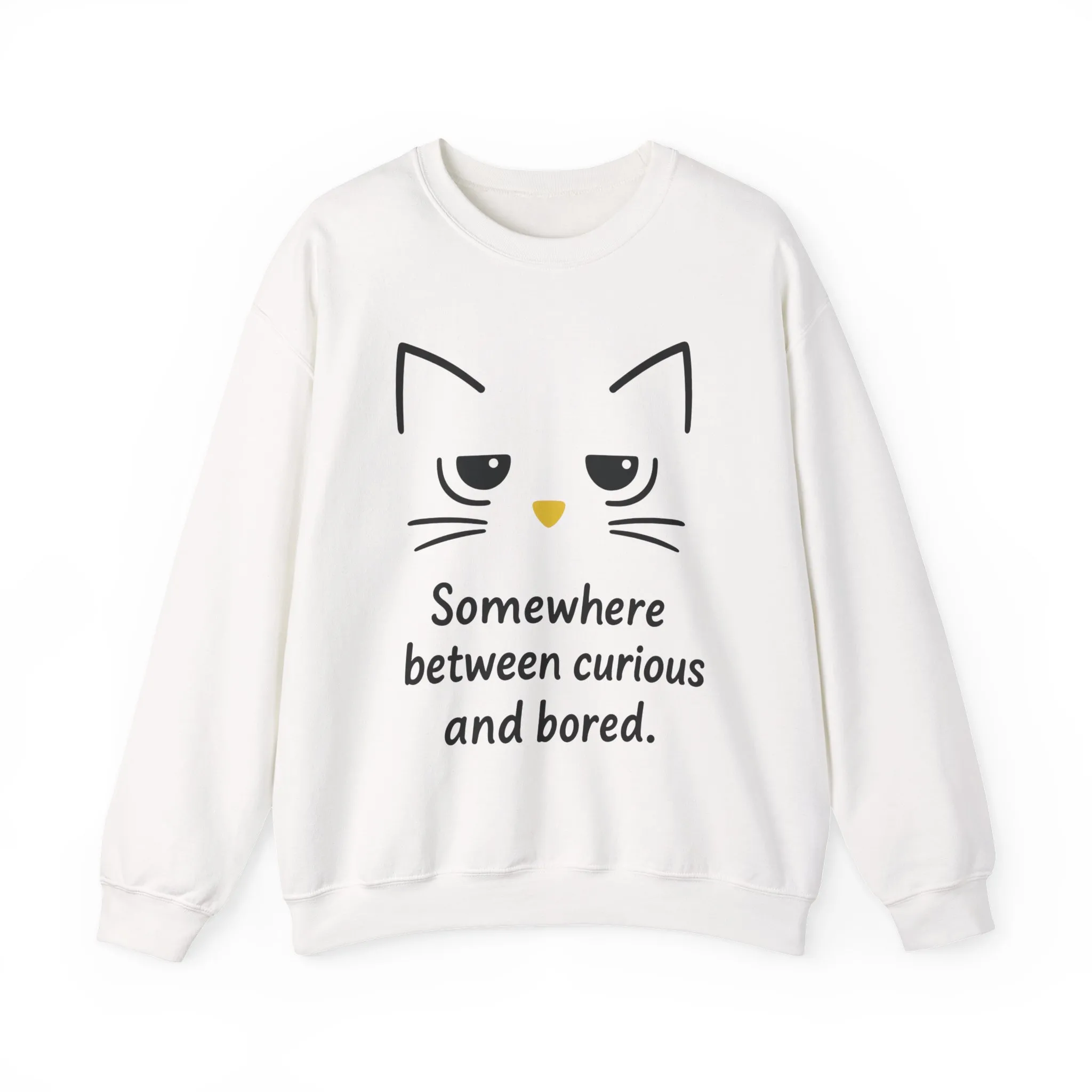 Whimsical Cat Crewneck Womens Sweatshirt, Cozy Relaxed Wear, Perfect Gift for Cat Lovers, Casual Everyday Style - Image 4