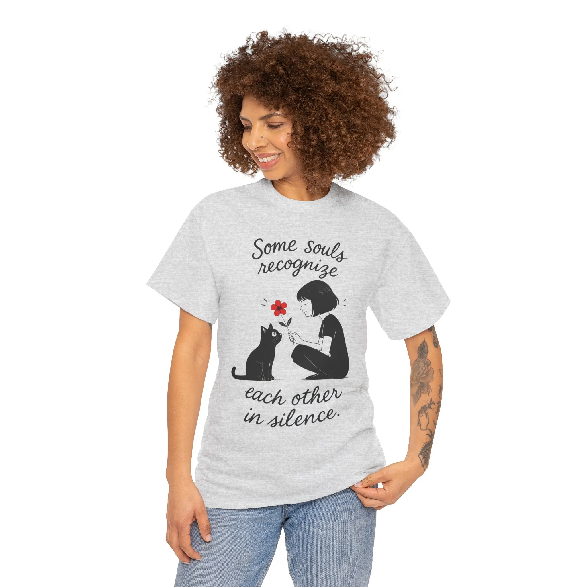 Cat Lover's Heavy Cotton Tee, Cute Cat Shirt, Pet Owner Gift, Animal Lover Apparel, Birthday Gift for Her, Women's Cotton T-Shirt, Cat Lover - Image 8