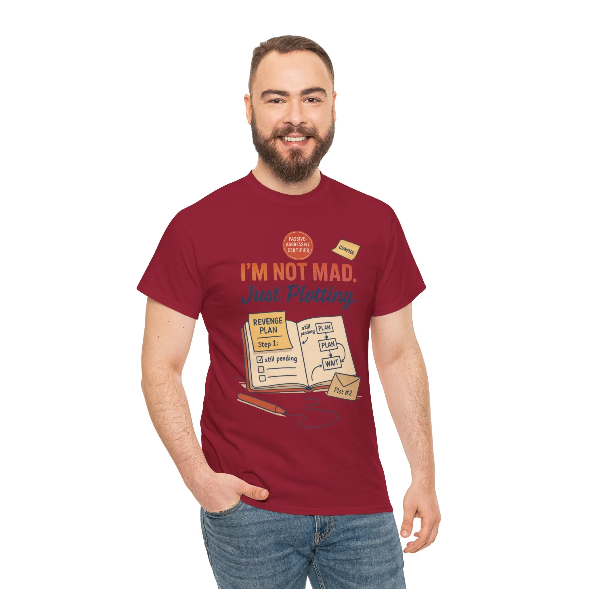 Funny Revenge Plan T-Shirt for Men, I'm Not Mad Just Plotting, Passive Aggressive Humor Tee, Humor Shirt, Funny Graphic Tee - Image 35