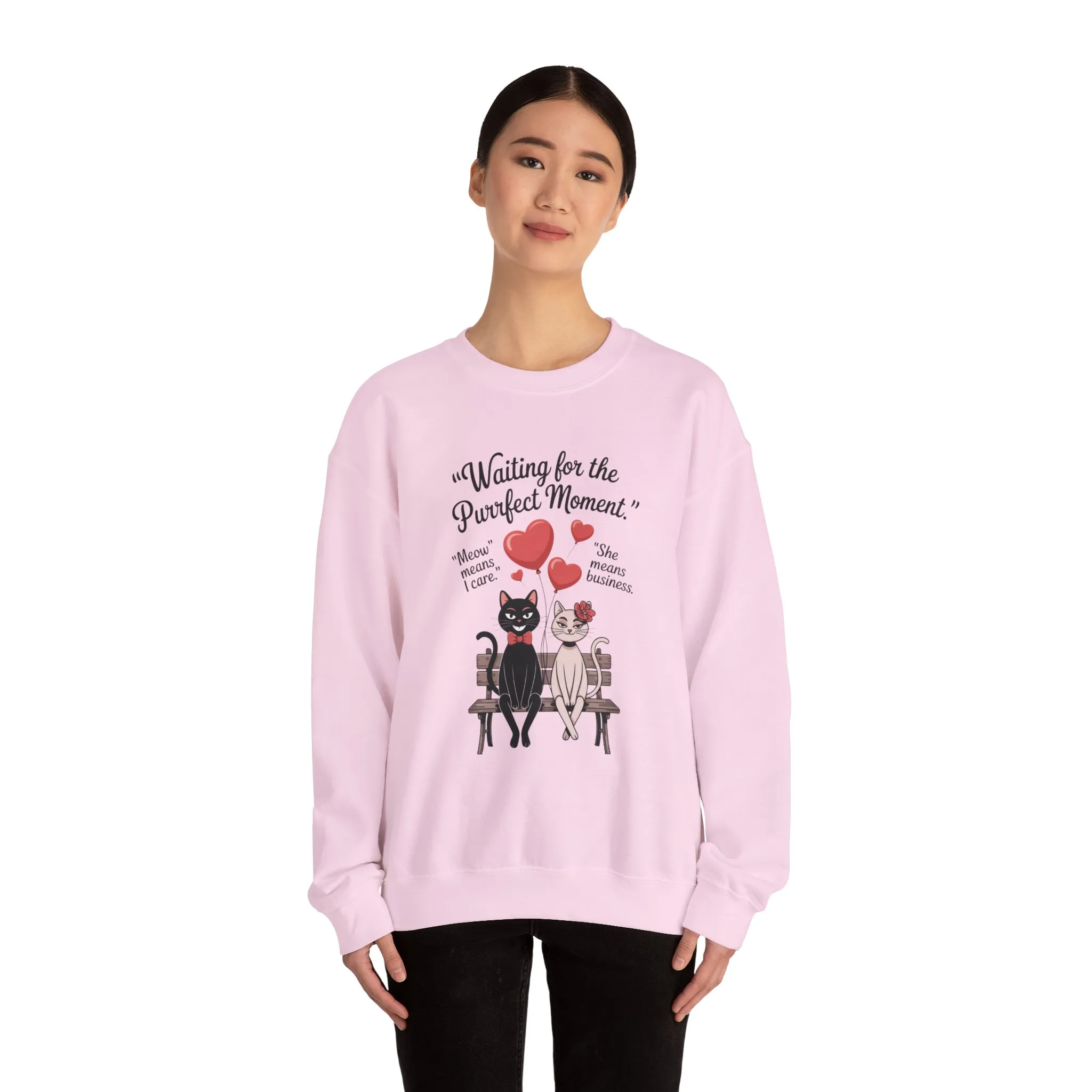 Cute Cat Lovers Womens Sweatshirt, Cozy Gift for Pet Owners, Perfect for Valentine's Day, Animal Lover Apparel, Relaxed Love Sweatshirt - Image 26