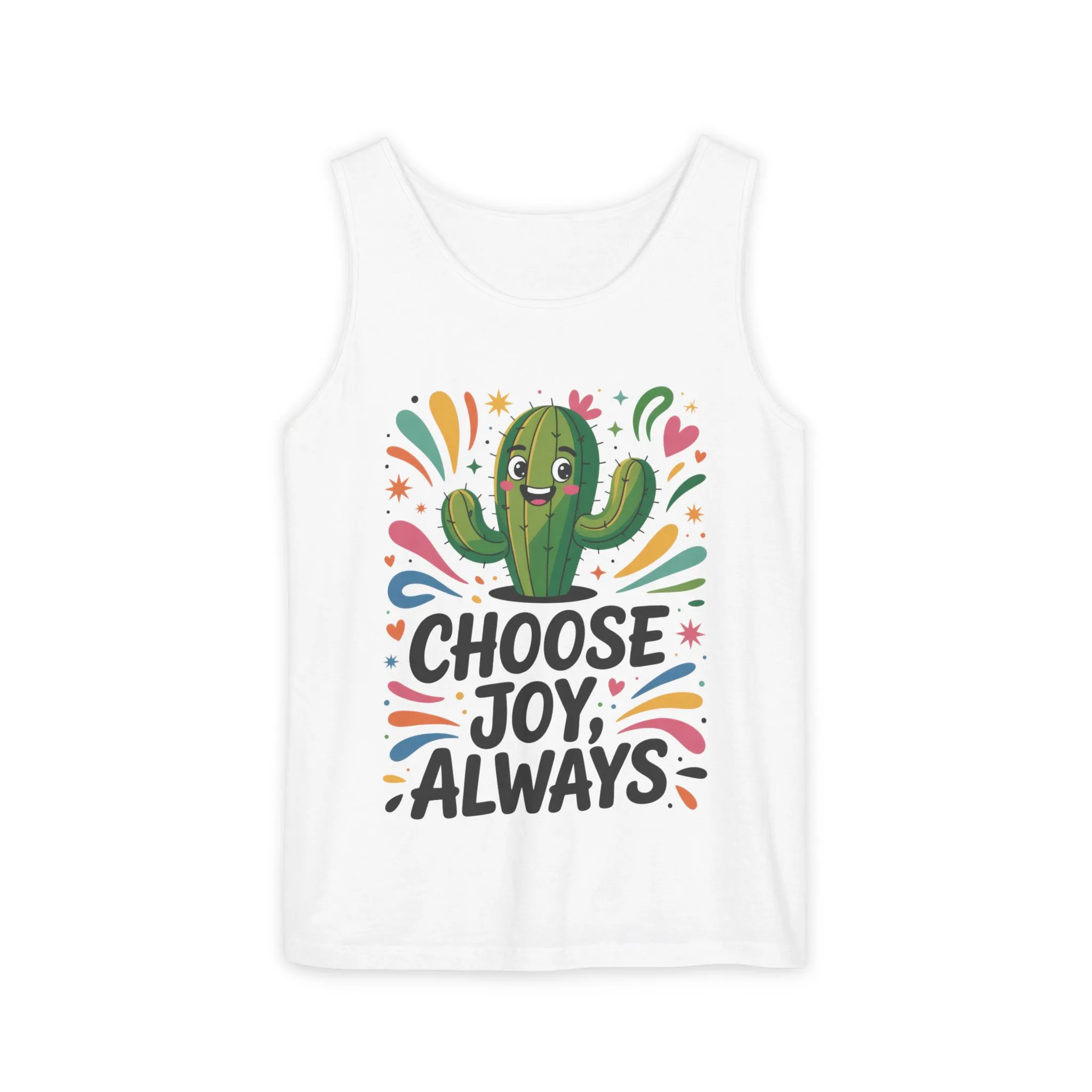 Joyful Cactus Womens Tank Top, Choose Joy Always, Summer Tank, Casual Wear, Gift for Friends, Trendy Top, Vacation Outfit - Image 4