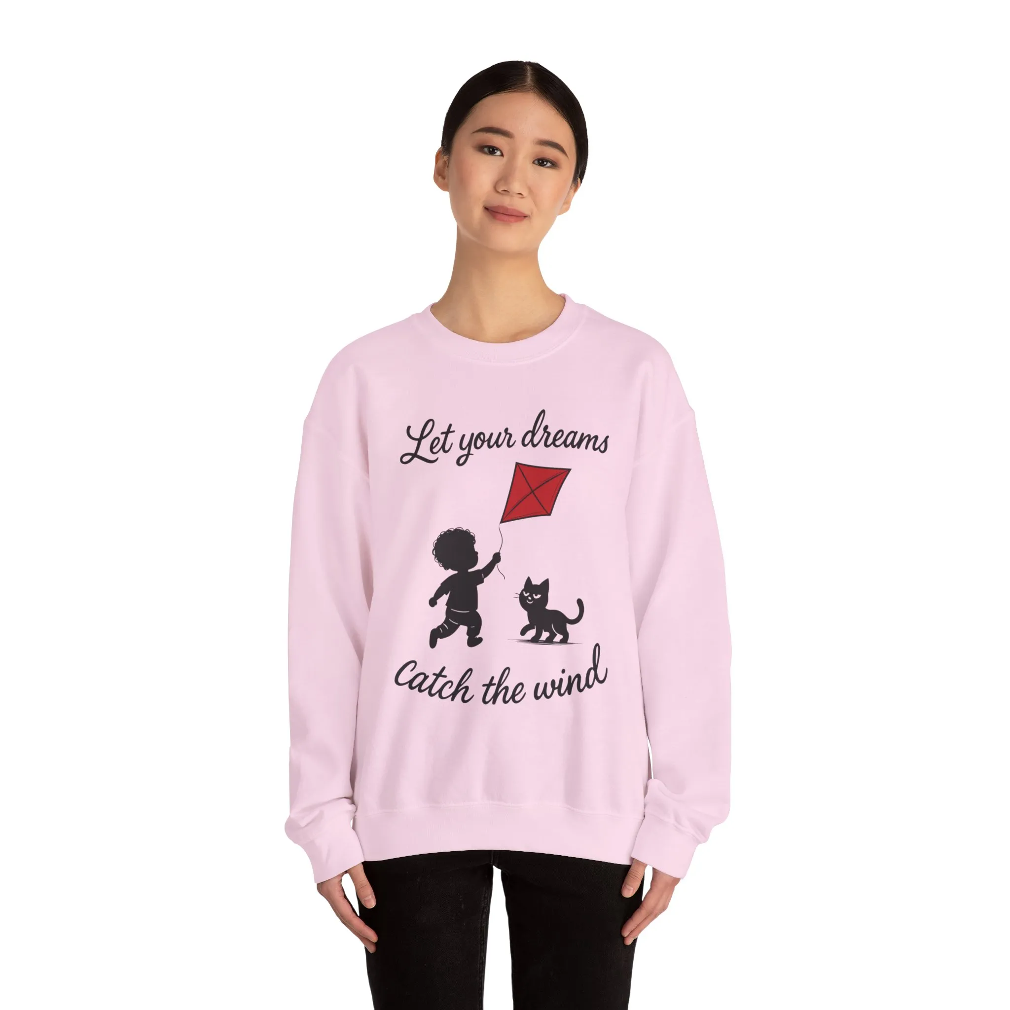 Dream Big Womens Crewneck Sweatshirt, Inspirational Gift, Cozy Lounge Wear, Cat Lover's Apparel, Kid's Motivation Sweatshirt - Image 20