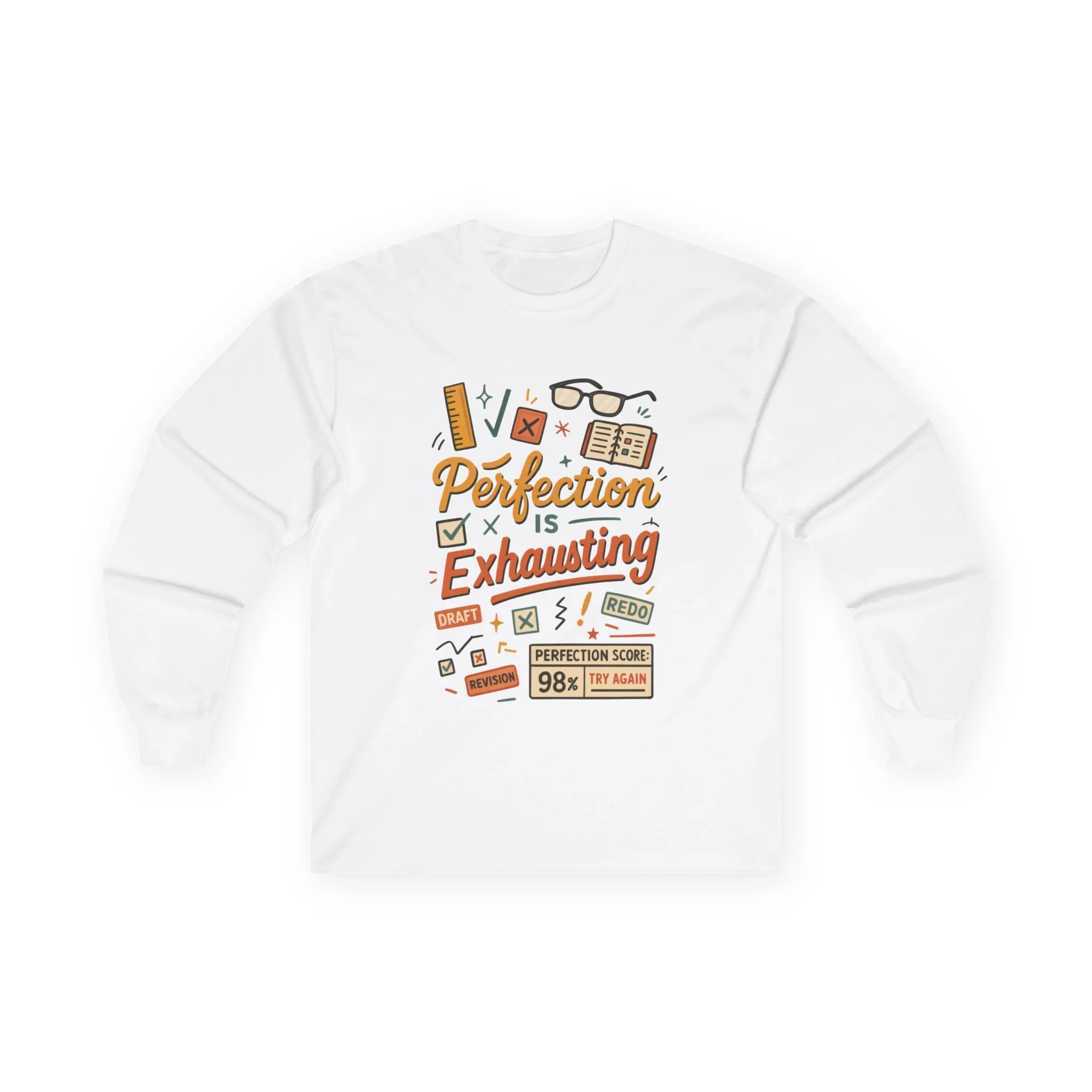 Unisex Long Sleeve Tee, Perfect for Busy Professionals, Gift for Students, Cozy Layering Piece, Humor Shirt for Work, Perfect for Work [...] - Image 4