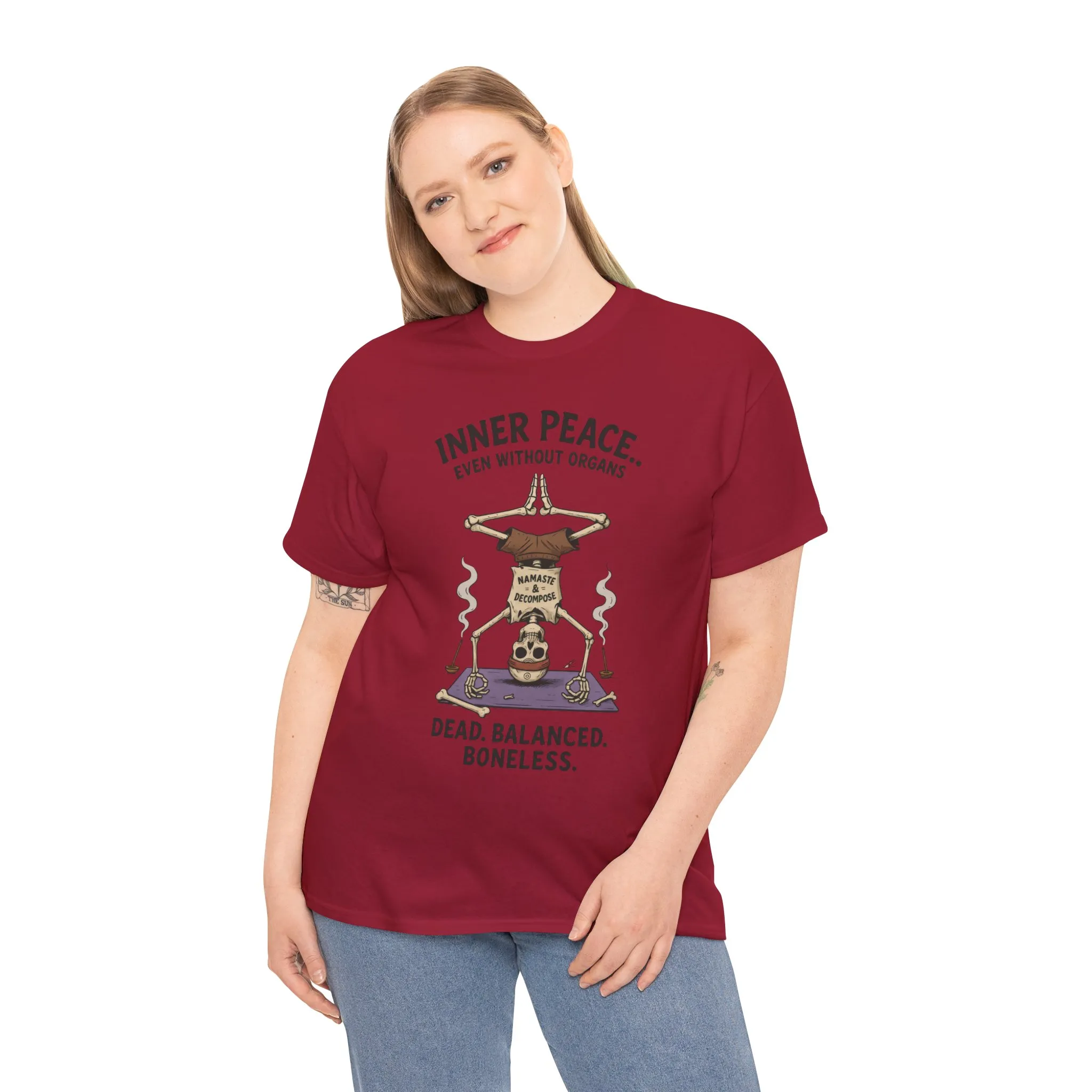 Inner Peace Skeleton Yoga Unisex Tee, Dark Humor Meditation Shirt, Gift for Mindfulness Lovers, Yoga Shirt, Peaceful Vibes - Image 29