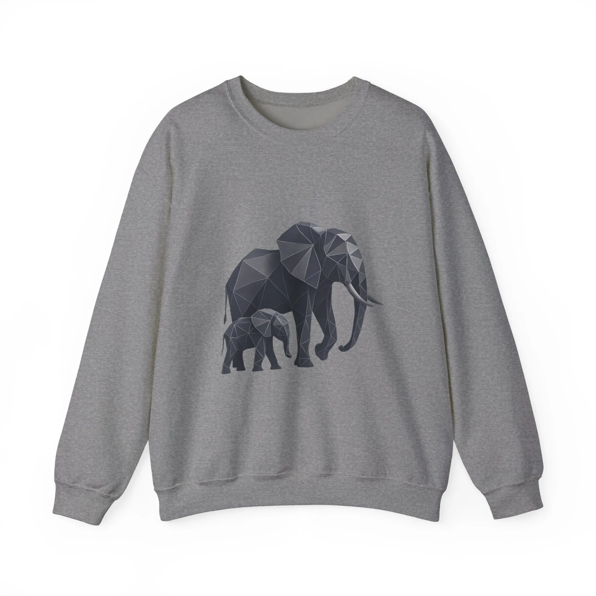 Geometric Elephant Sweatshirt, Cozy Unisex Crewneck, Animal Lover Gift, Nature Inspired Apparel, Eco-Friendly Fashion, Gift for Her - Image 13