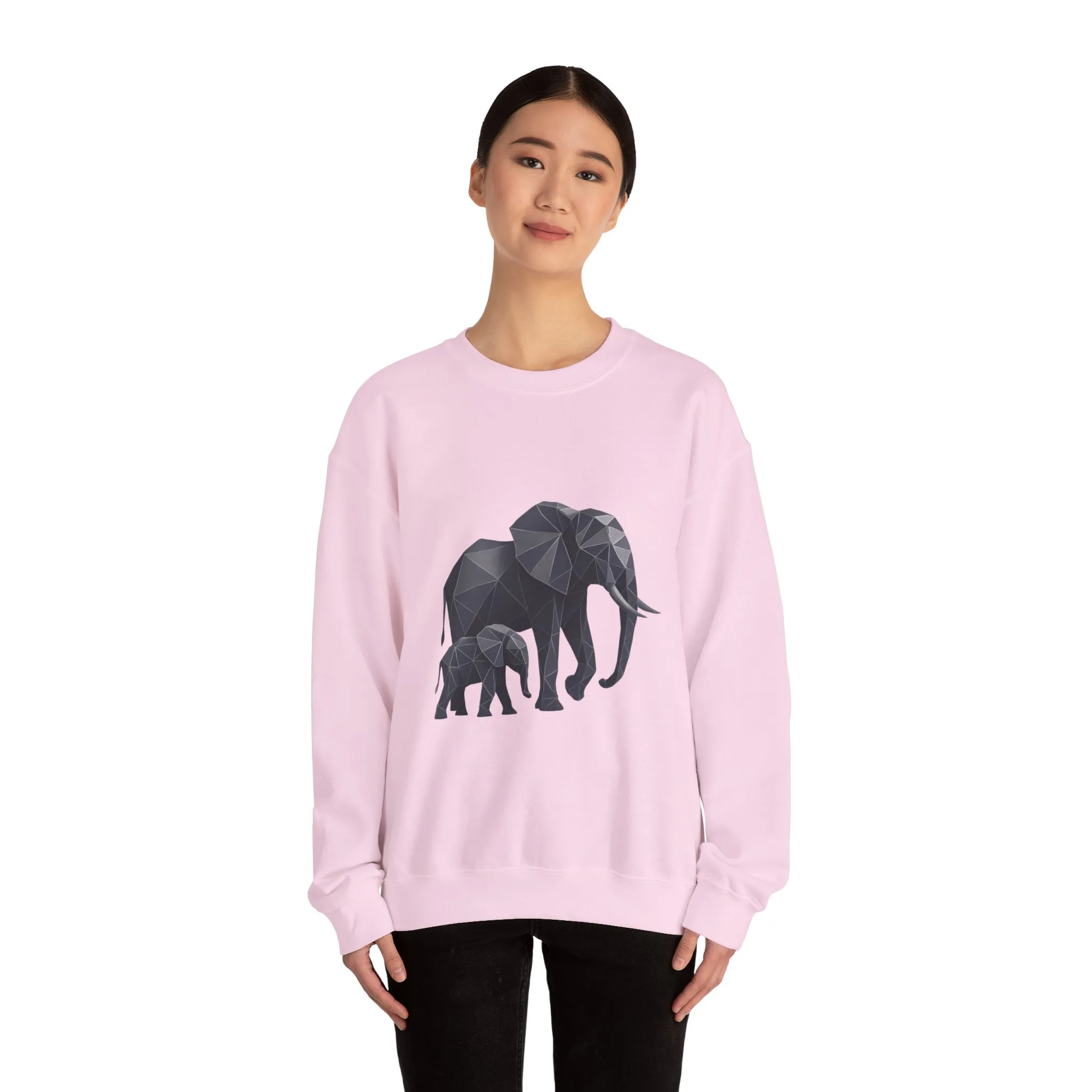 Geometric Elephant Sweatshirt, Cozy Unisex Crewneck, Animal Lover Gift, Nature Inspired Apparel, Eco-Friendly Fashion, Gift for Her - Image 32