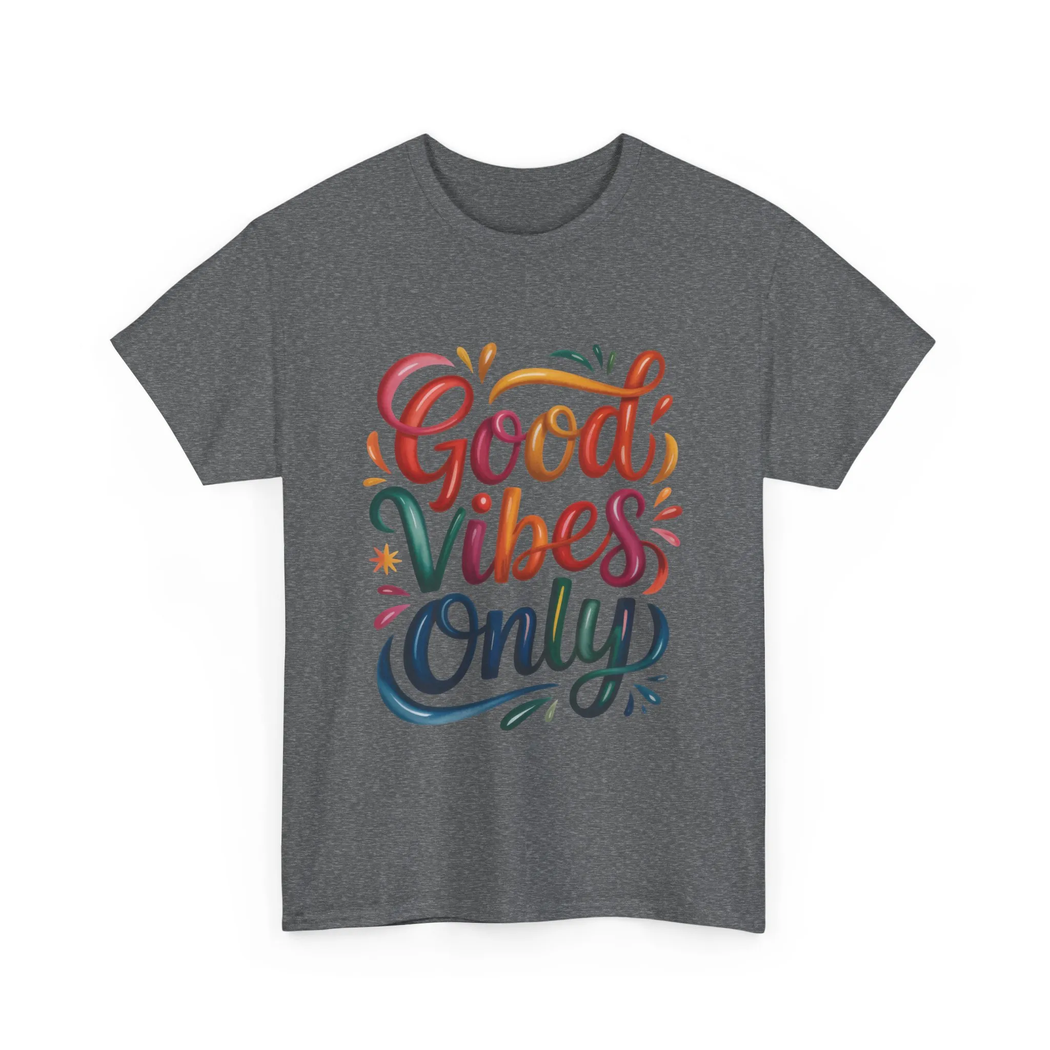 Good Vibes Only Womens Heavy Cotton Tee, Casual Wear, Gift for Friends, Relaxed Fit, Summer Style, Positive Affirmation Shirt - Image 16