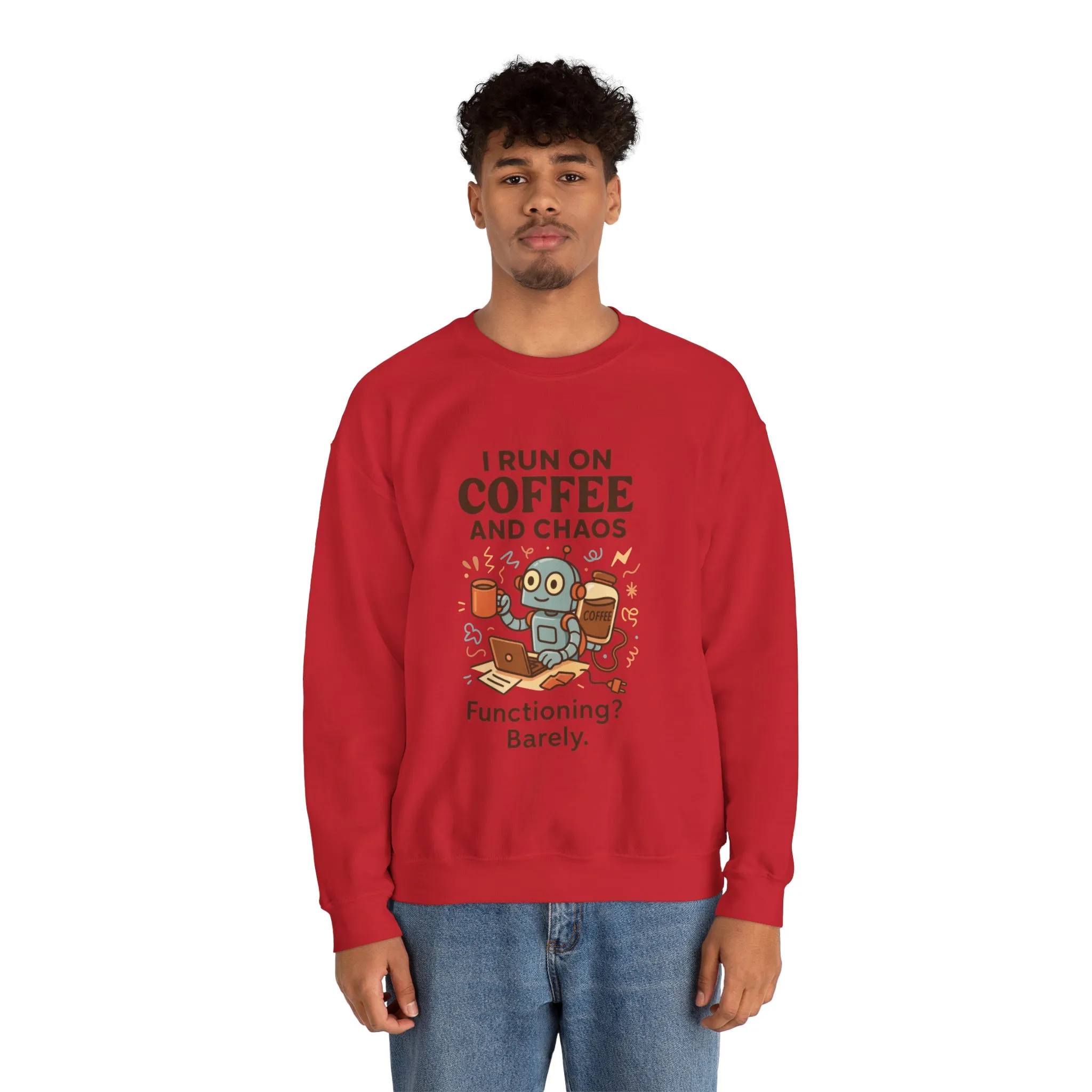 Coffee and Chaos Crewneck Sweatshirt, Funny Sweatshirt for Coffee Lovers, Unisex Gift, Cozy Everyday Wear, Ideal for Holidays - Image 30