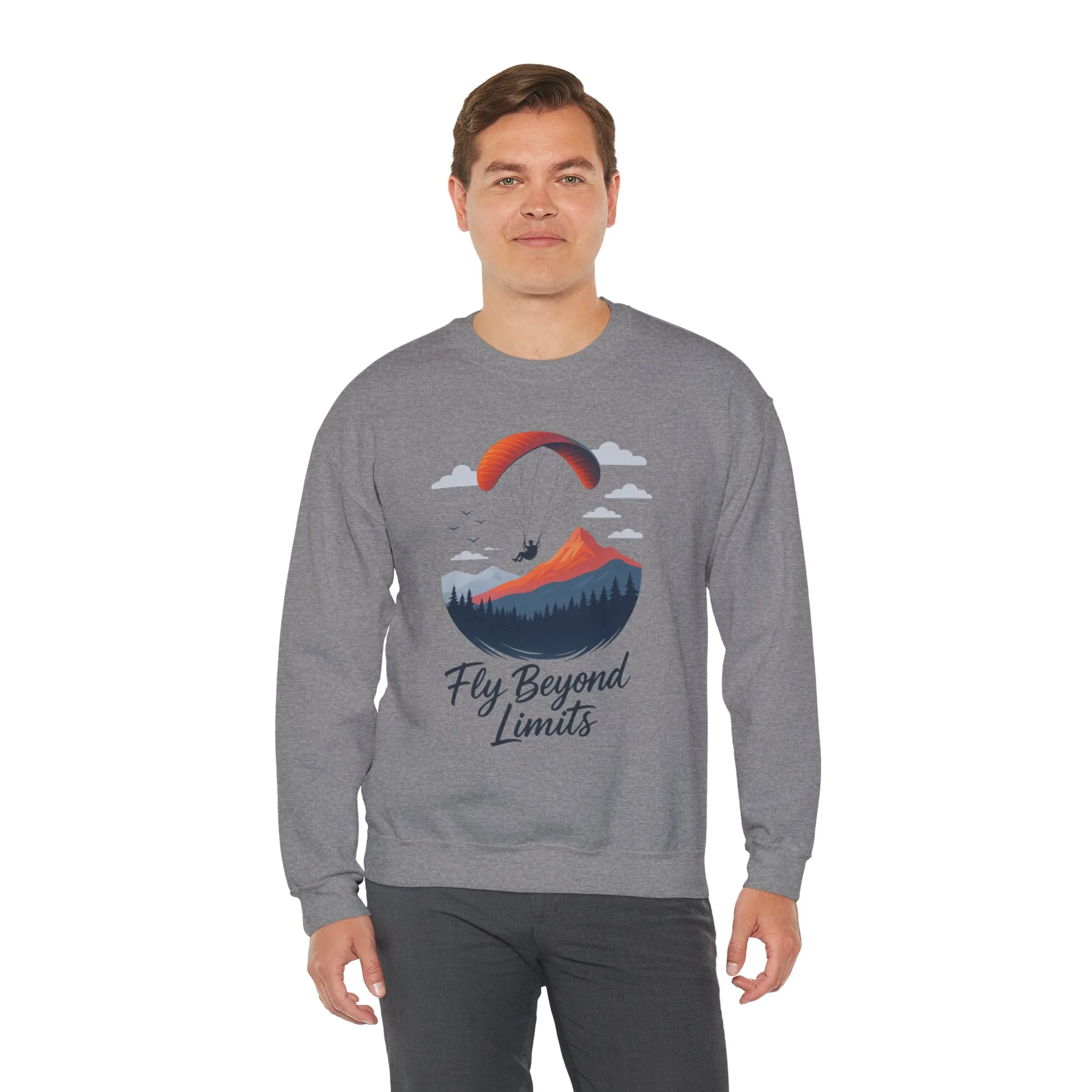 Adventure Inspiration Crewneck Sweatshirt - Fly Beyond Limits, Cozy Outdoor Outfit, Gift for Adventurers, Travel, Motivation Apparel - Image 19