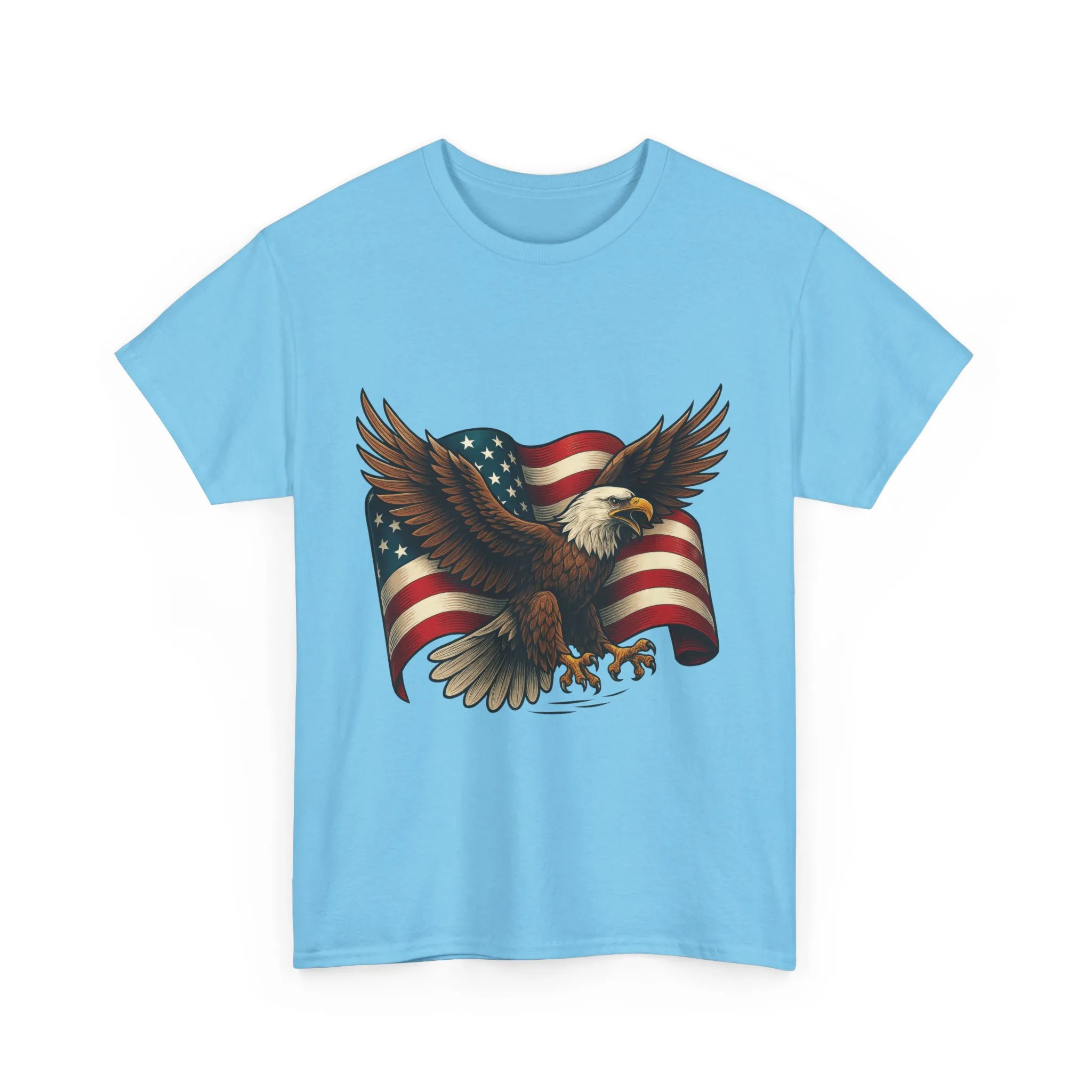 American Eagle Graphic Tee, Patriotic T-Shirt, Fourth of July Apparel, Eagle Love Shirt, Unisex Heavy Cotton Tee - Image 27