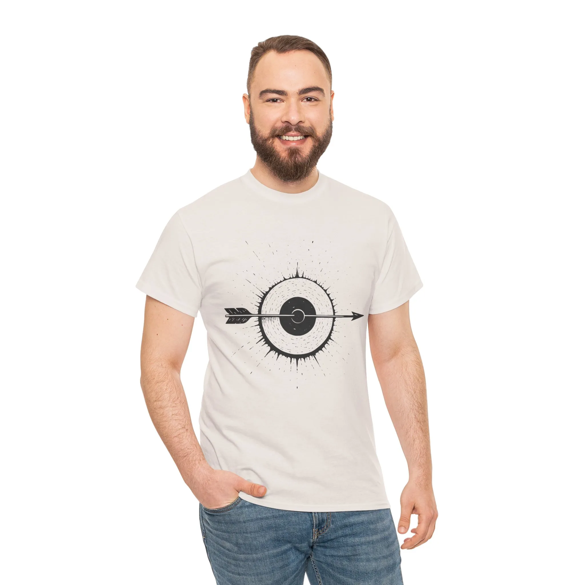 Artistic Arrow Graphic Unisex Cotton Tee, Motivational Shirt, Casual Wear, Gift for Him/Her, Trendy Fashion - Image 11