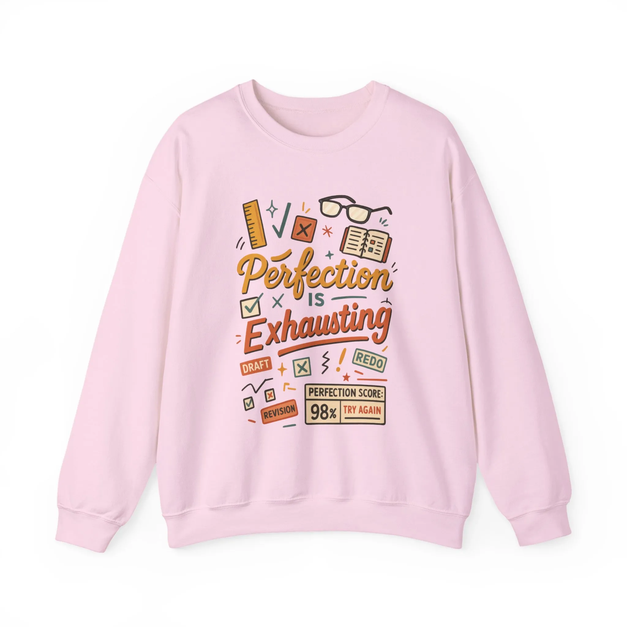 Exhausting Perfection Crewneck Sweatshirt, Funny Gift for Students, Cozy Unisex Sweater, Gift for Graduates, Motivational Apparel - Image 29