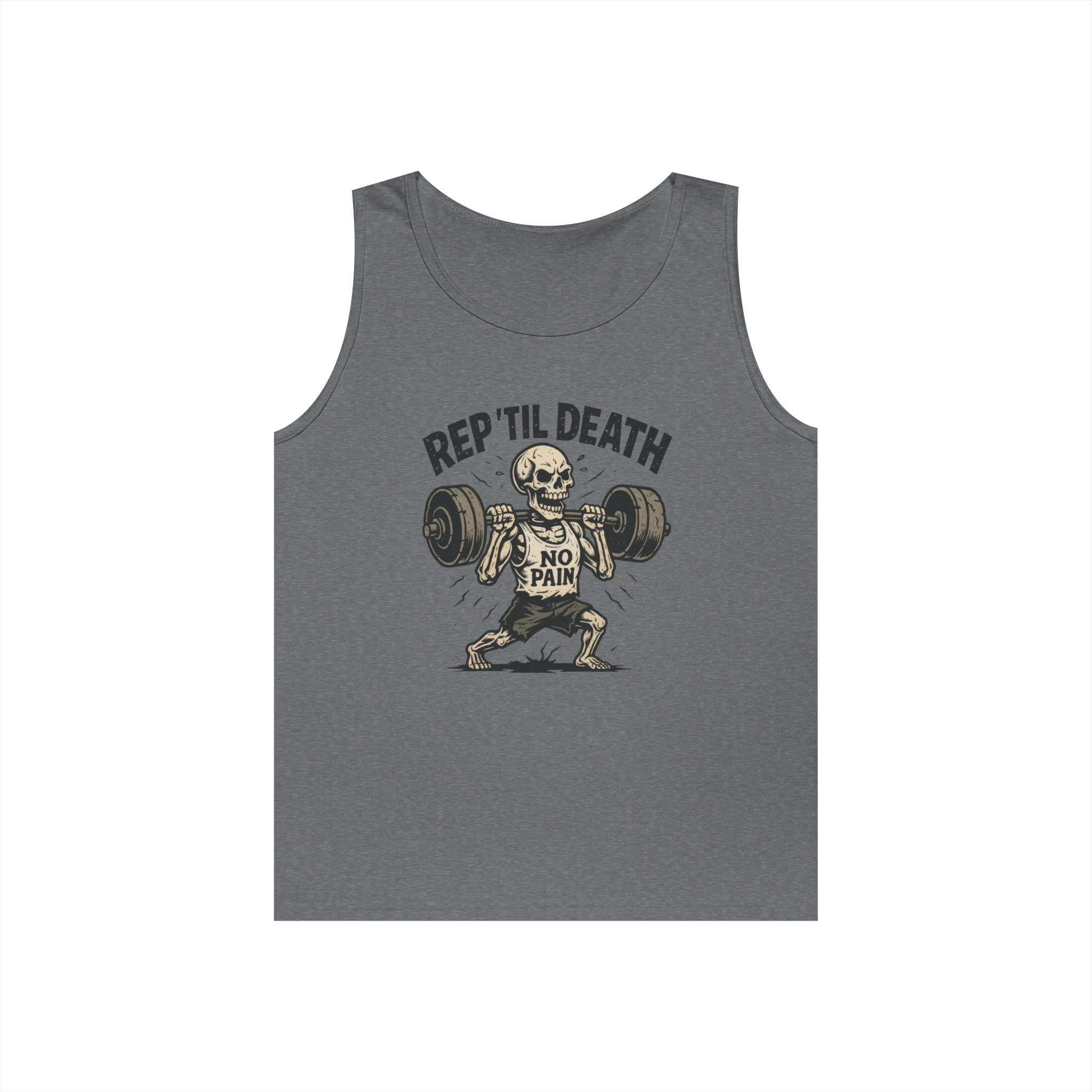 Men's Fitness Apparel Tank, No Pain Lifting Shirt, Skeleton Gym Workout Tee, Funny Hardcore Fitness, Gift for Fitness Enthusiasts - Image 7
