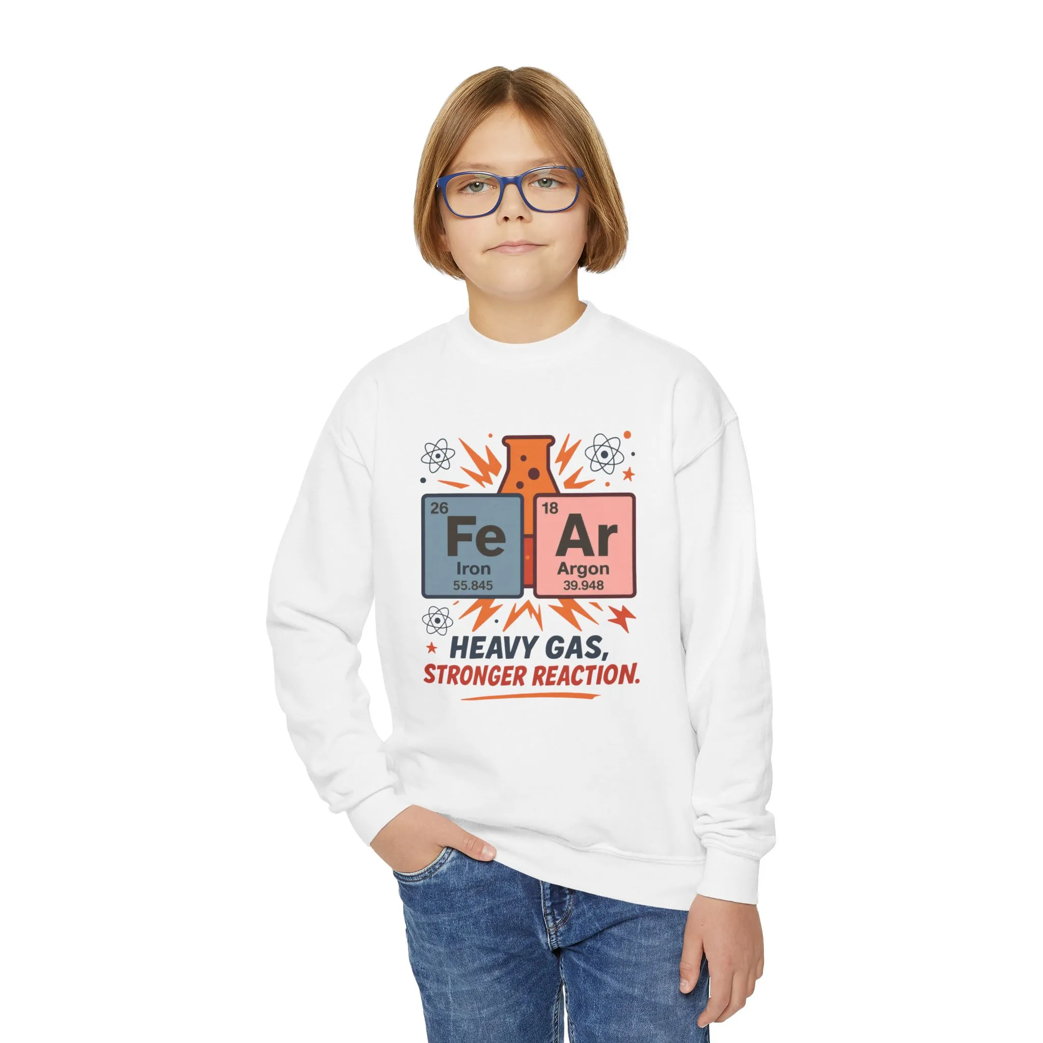 Youth Science Sweatshirt for Kids, Funny Chemistry Gift, Heavy Gas Reaction Crewneck, Science Class Apparel, Educational Sweater - Image 5