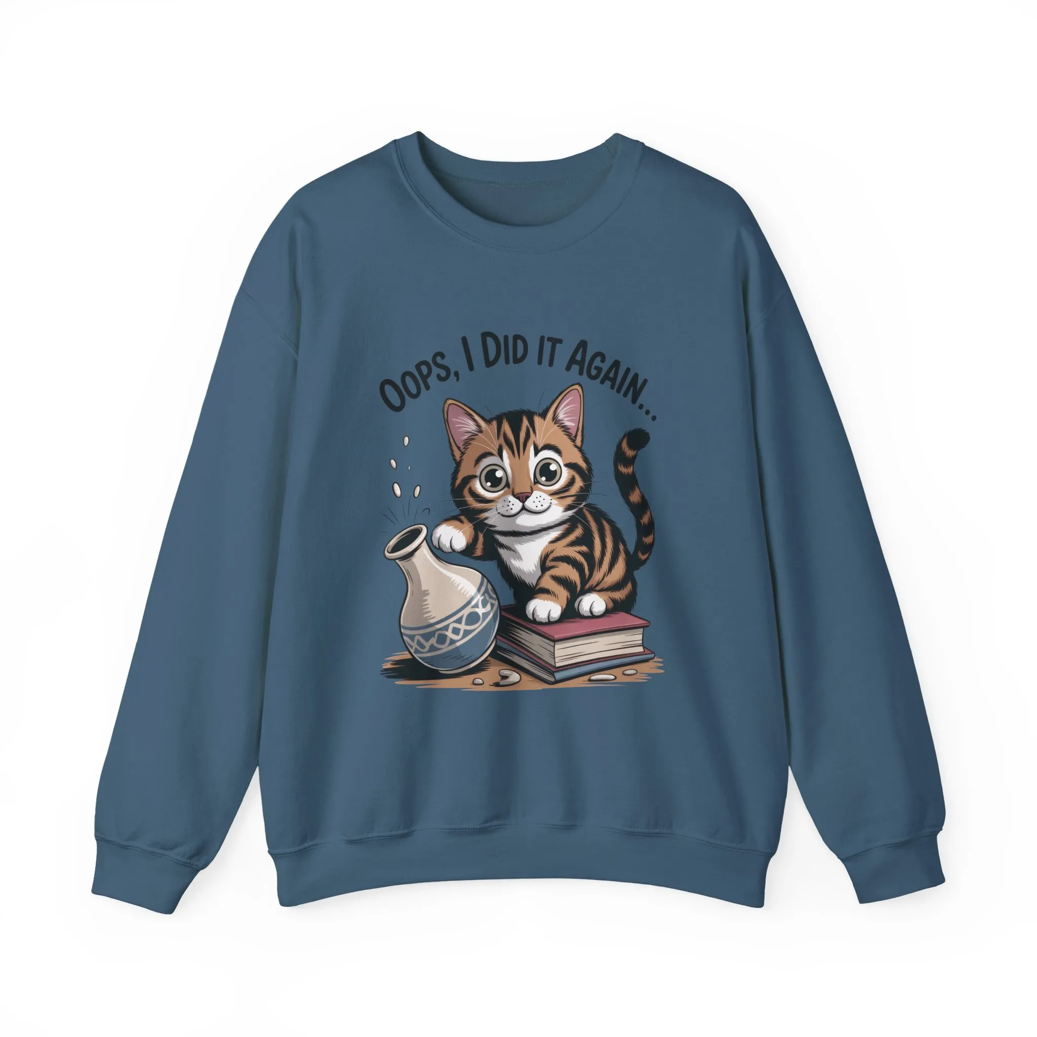 Cute Cat Oops! I Did It Again Sweatshirt, Funny Pet Lover Gift, Cozy Crewneck for Cat Moms, Purrfect for Birthdays, Casual Wear - Image 16