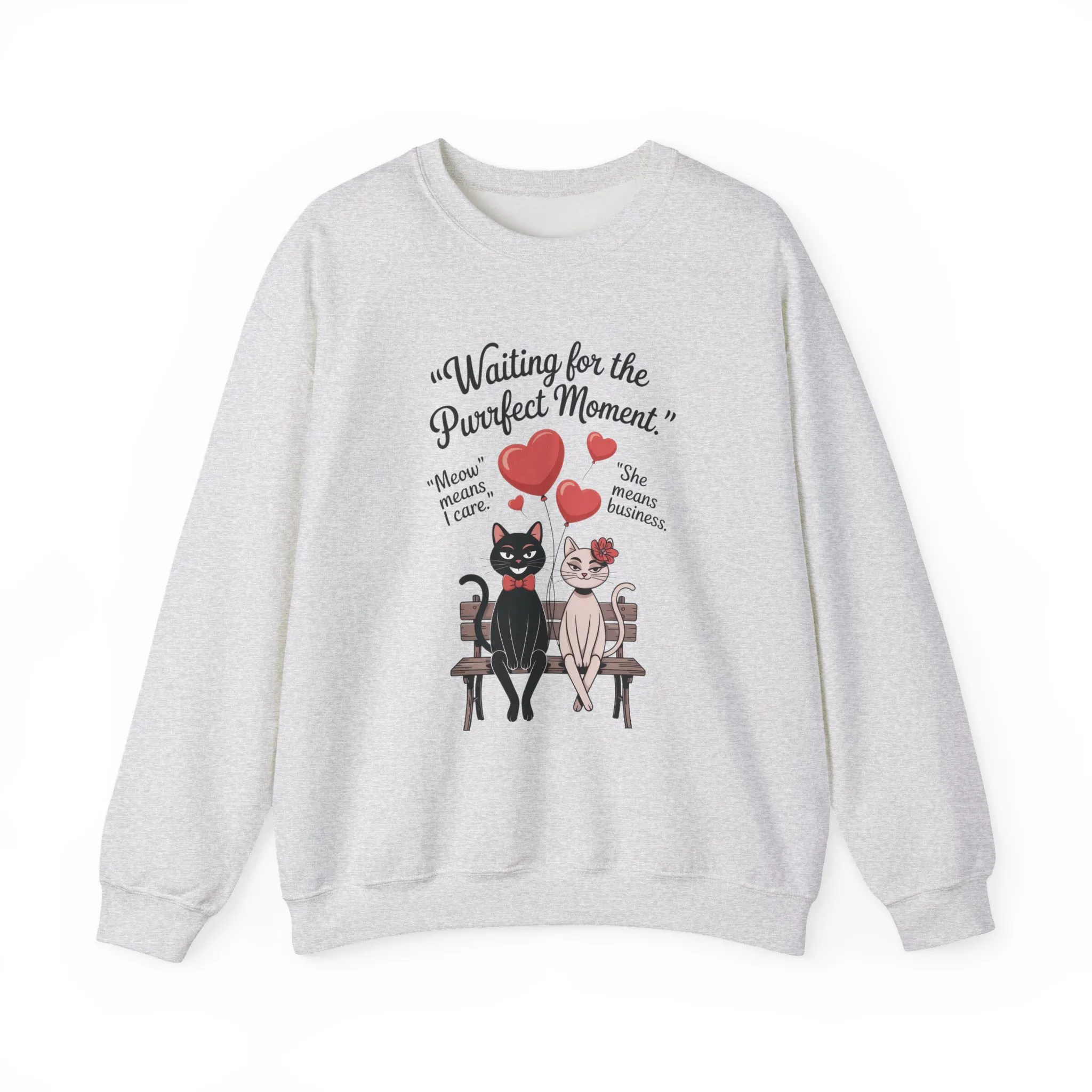 Cute Cat Lovers Womens Sweatshirt, Cozy Gift for Pet Owners, Perfect for Valentine's Day, Animal Lover Apparel, Relaxed Love Sweatshirt - Image 7