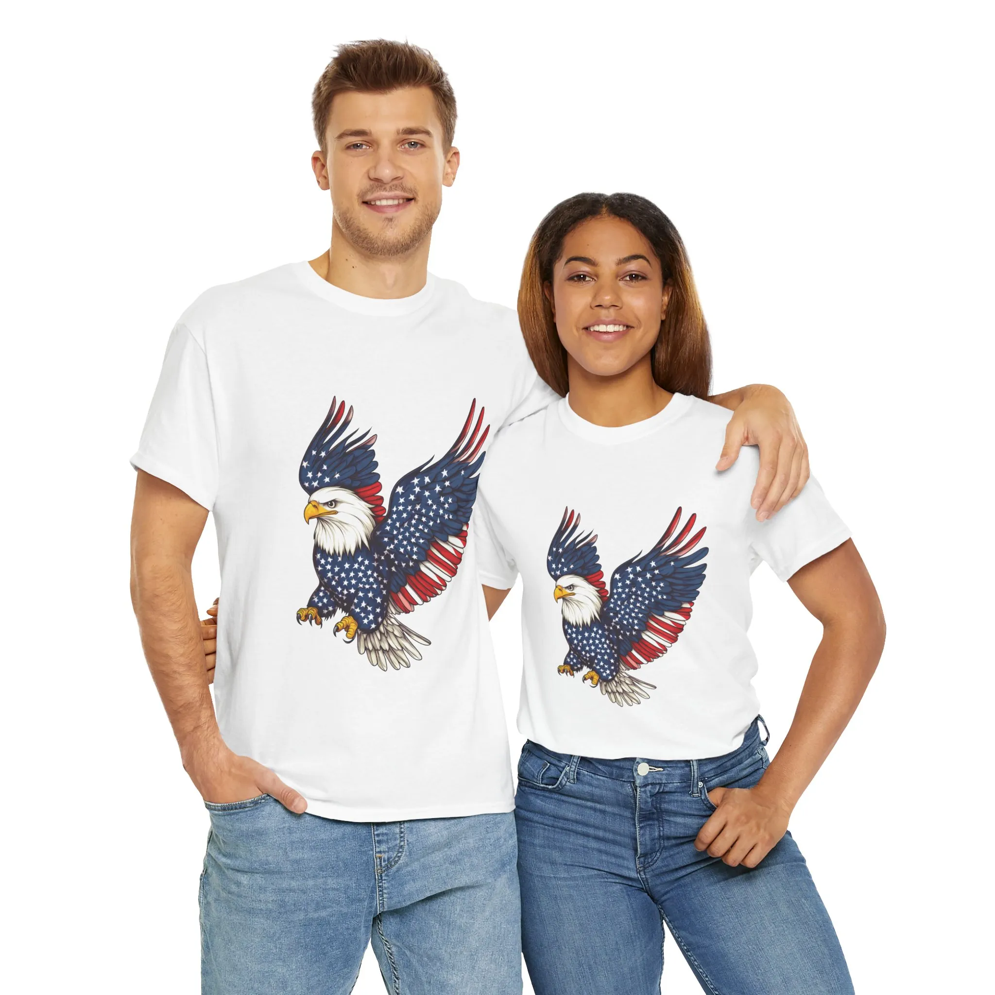 Patriotic Eagle Tee, Unisex Heavy Cotton T-Shirt for Independence Day, Memorial Day, Veterans Day, Gift for Nature Lovers, Casual Wear - Image 5