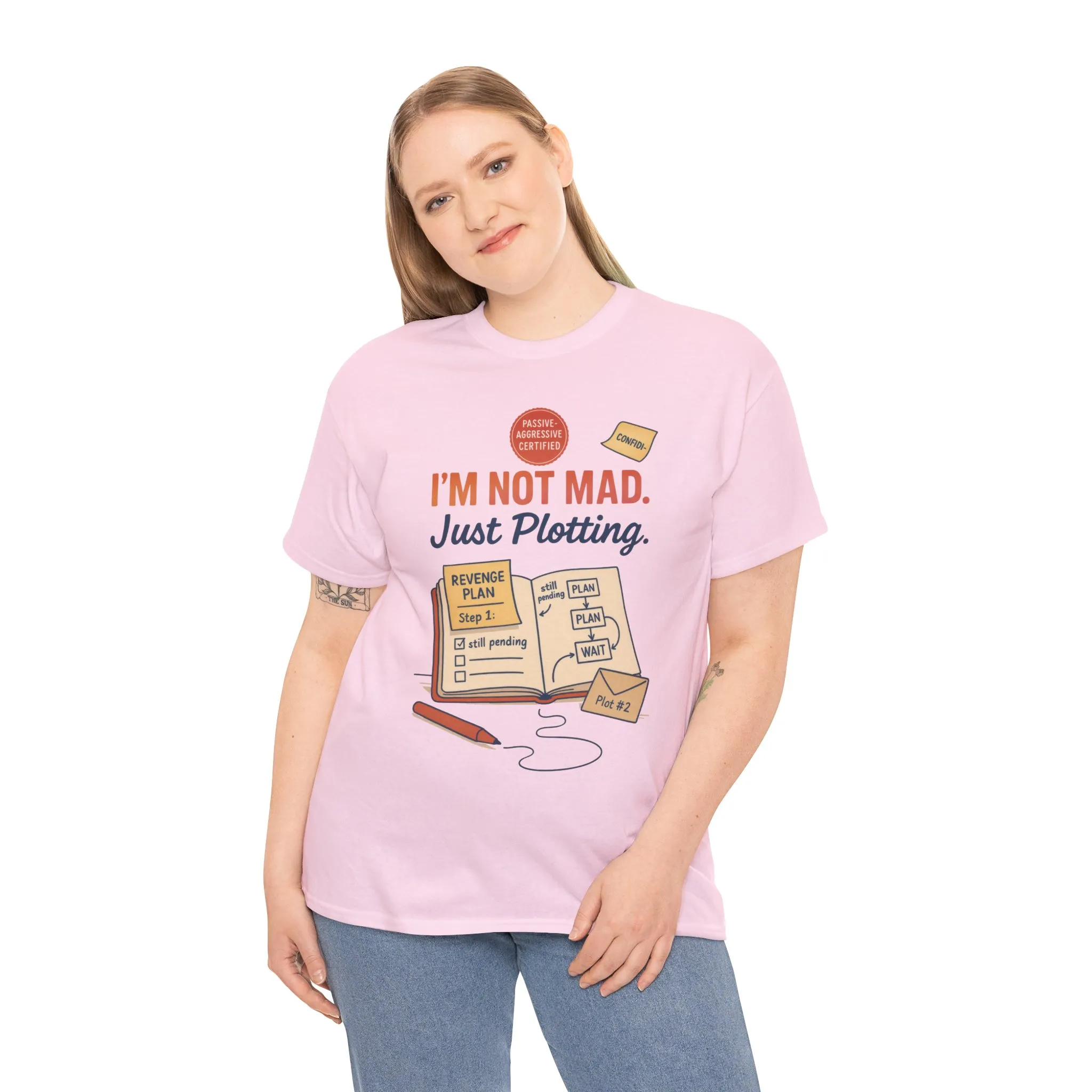 Sarcastic Women's T-Shirt, I'm Not Mad Just Plotting, Funny Passive Aggressive Revenge Tee, Funny Women's Heavy Cotton Tee, Humor Apparel - Image 27