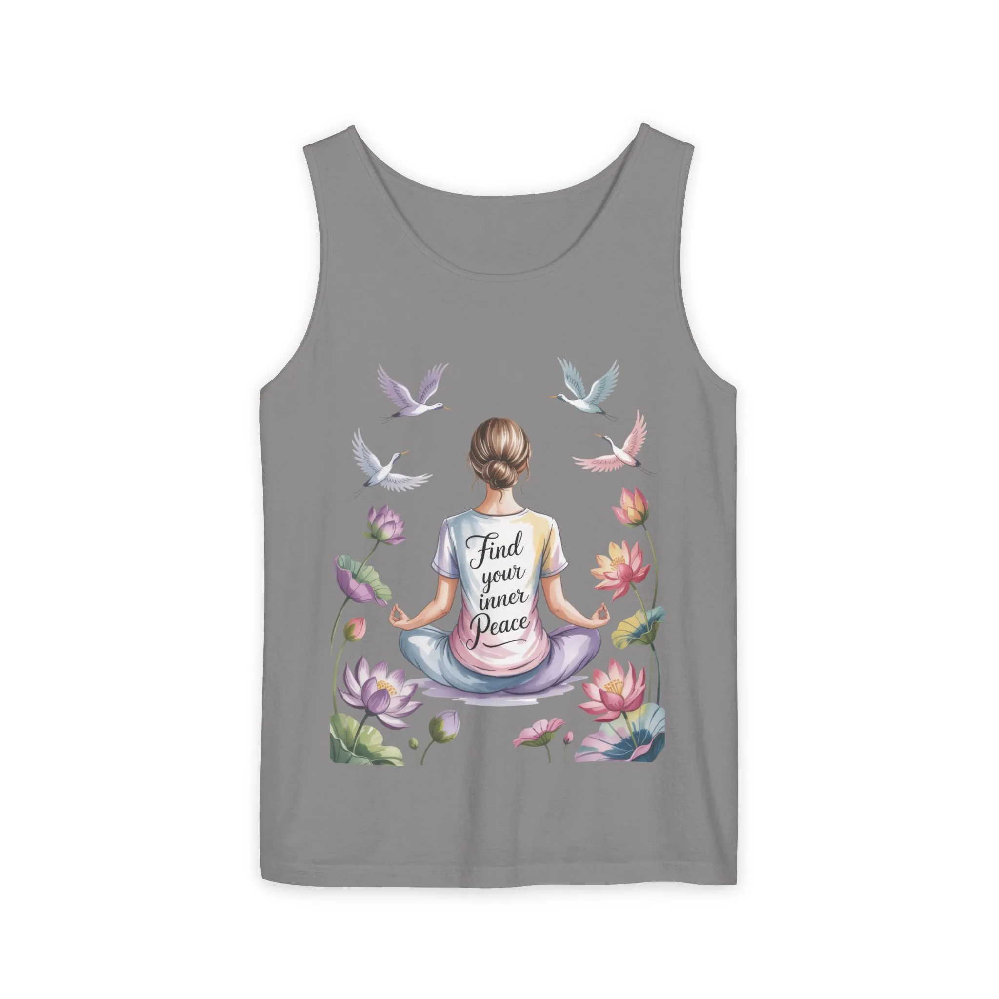 Meditation Floral Womens Tank Top, Find Your Inner Peace, Yoga Apparel, Gift for Mindfulness, Summer Relaxed Wear - Image 25