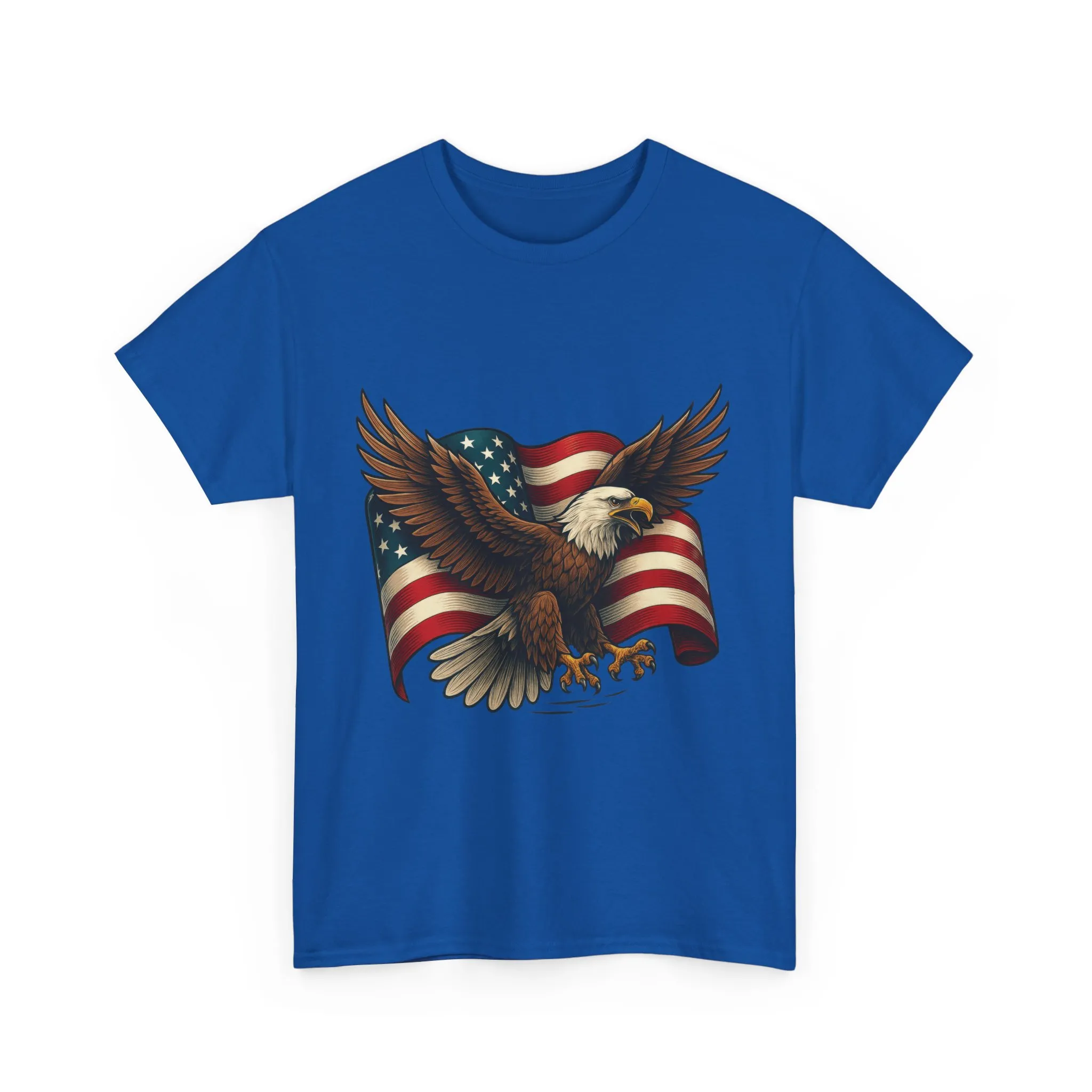 American Eagle Graphic Tee, Patriotic T-Shirt, Fourth of July Apparel, Eagle Love Shirt, Unisex Heavy Cotton Tee - Image 2