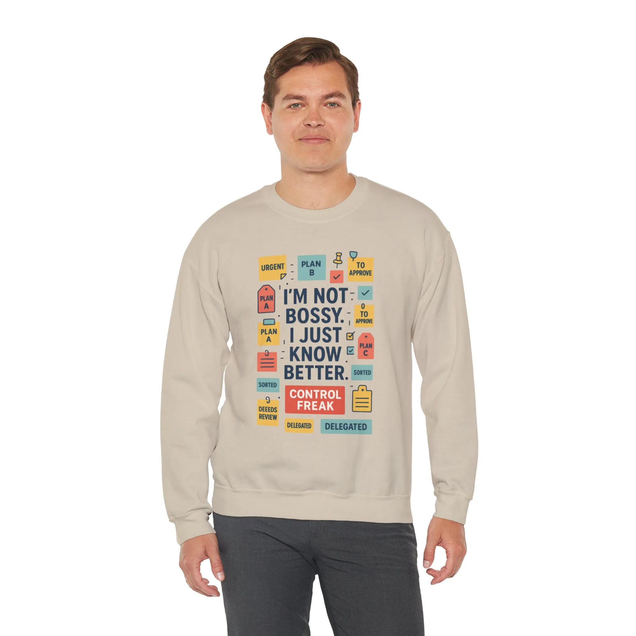 Funny Mens Control Freak Sweatshirt, Sarcastic Crewneck Gift for Him, Perfect Gift for Bossy Friends - Image 11