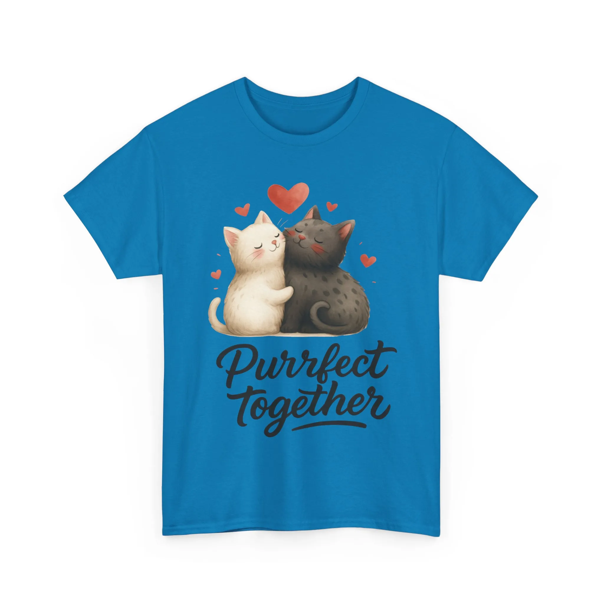 Purrfect Together Cat Tee, Cute Cat Lovers Gift, Funny Animal T-Shirt, Unisex Cotton Graphic Tee, Perfect for Valentine's Day, Pet [...] - Image 34