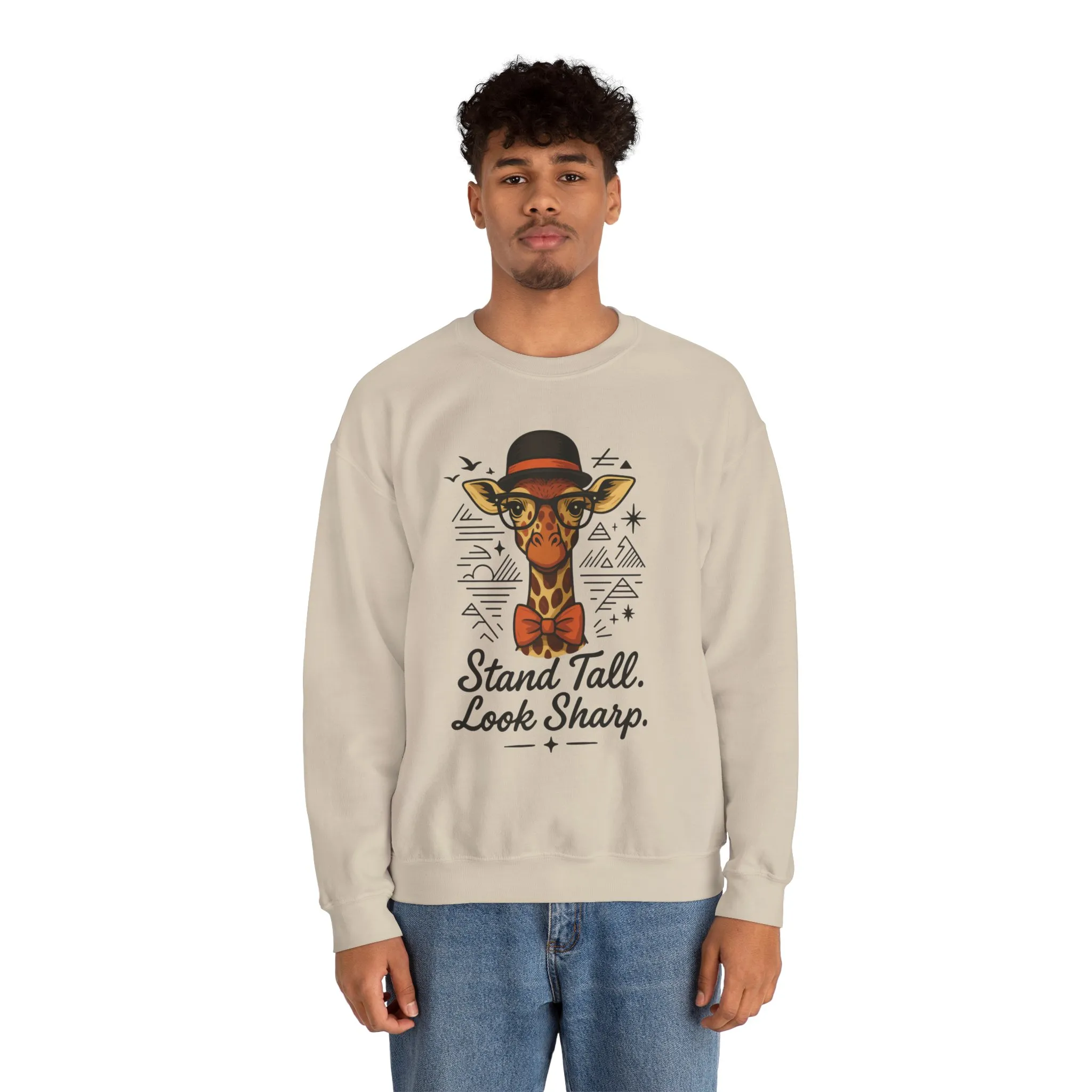 Stylish Giraffe Sweatshirt - Stand Tall, Look Sharp, Unisex Sweater for Animal Lovers, Cozy Gift, Fun Fashion for All Seasons - Image 3