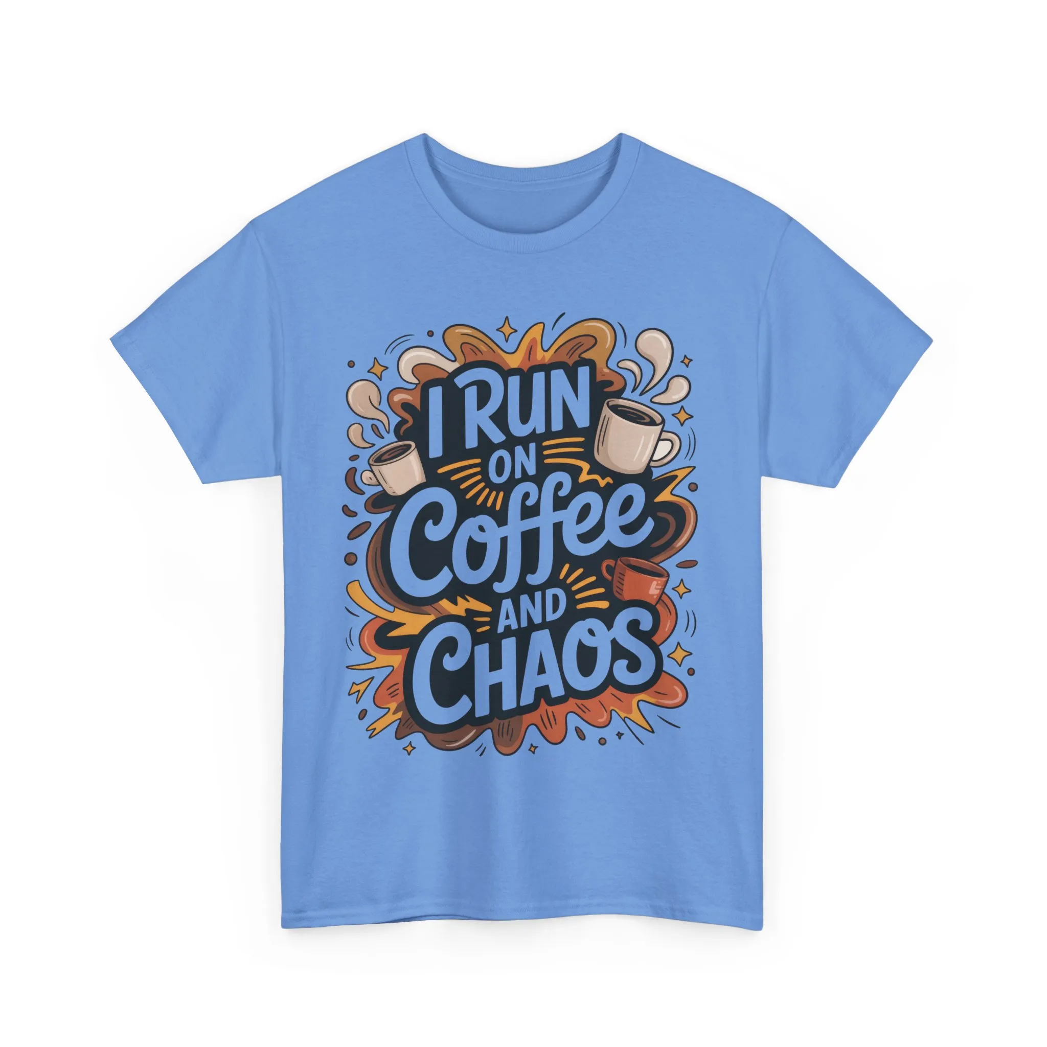 Run on Coffee and Chaos Tee, Unisex Cotton T-Shirt, Coffee Lover Gift, Casual Wear, Perfect for Relaxing Days - Image 2